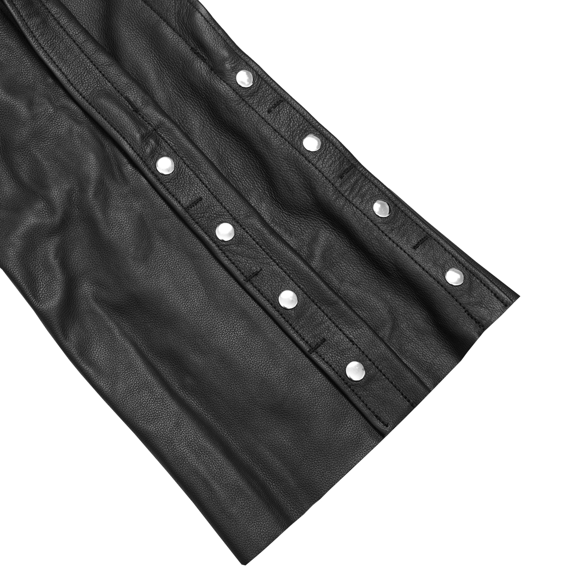 Traza™ Unisex Black leather motorcycle chaps