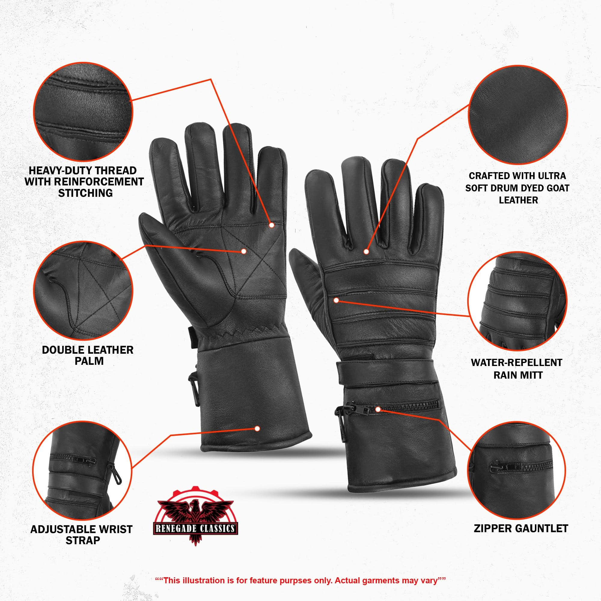 Harbin Men’s Gauntlet Motorcycle Gloves