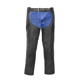 Leather Guard™ Unisex leather motorcycle chaps - Black