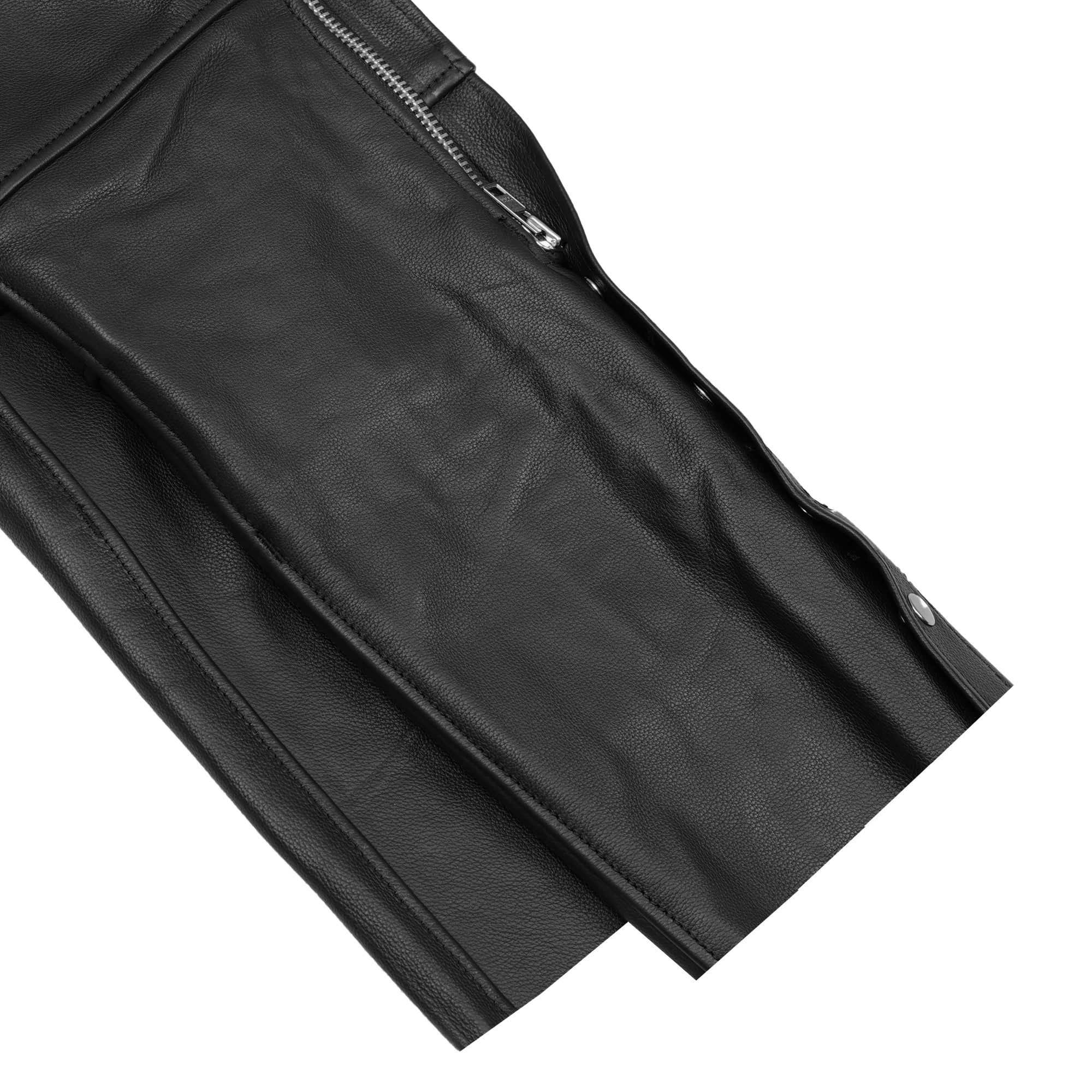 Leather Guard™ Unisex leather motorcycle chaps - Black