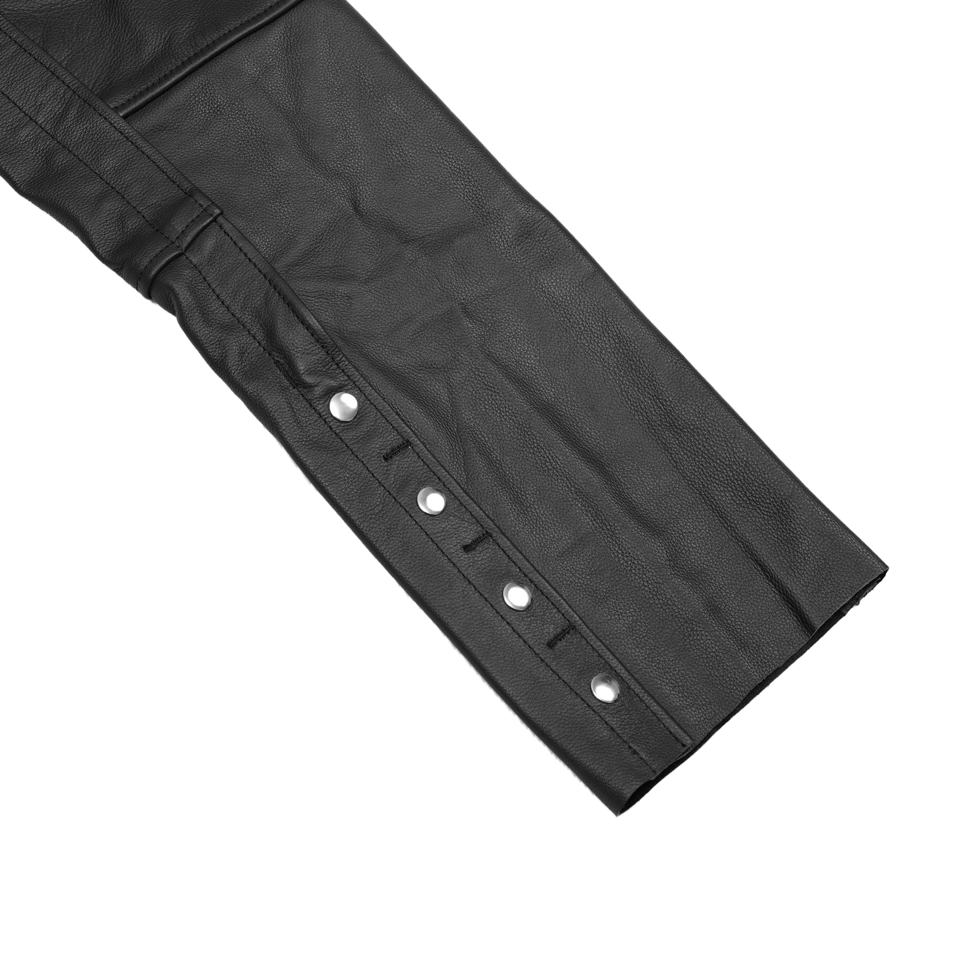 Leather Guard™ Unisex leather motorcycle chaps - Black