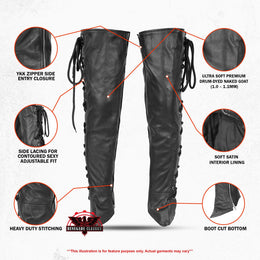 Vixen Sheath Women’s Leather Motorcycle Leggings