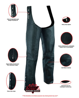 Uniex™ Unisex  leather motorcycle chaps