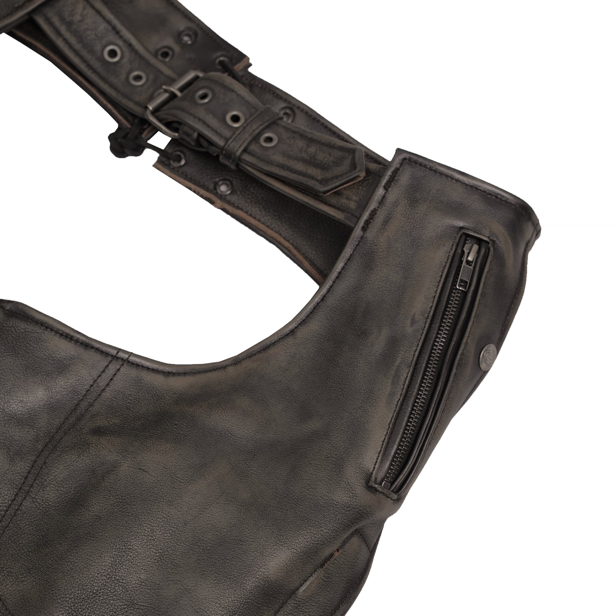 Wildridge™ Unisex Brown  leather motorcycle chaps