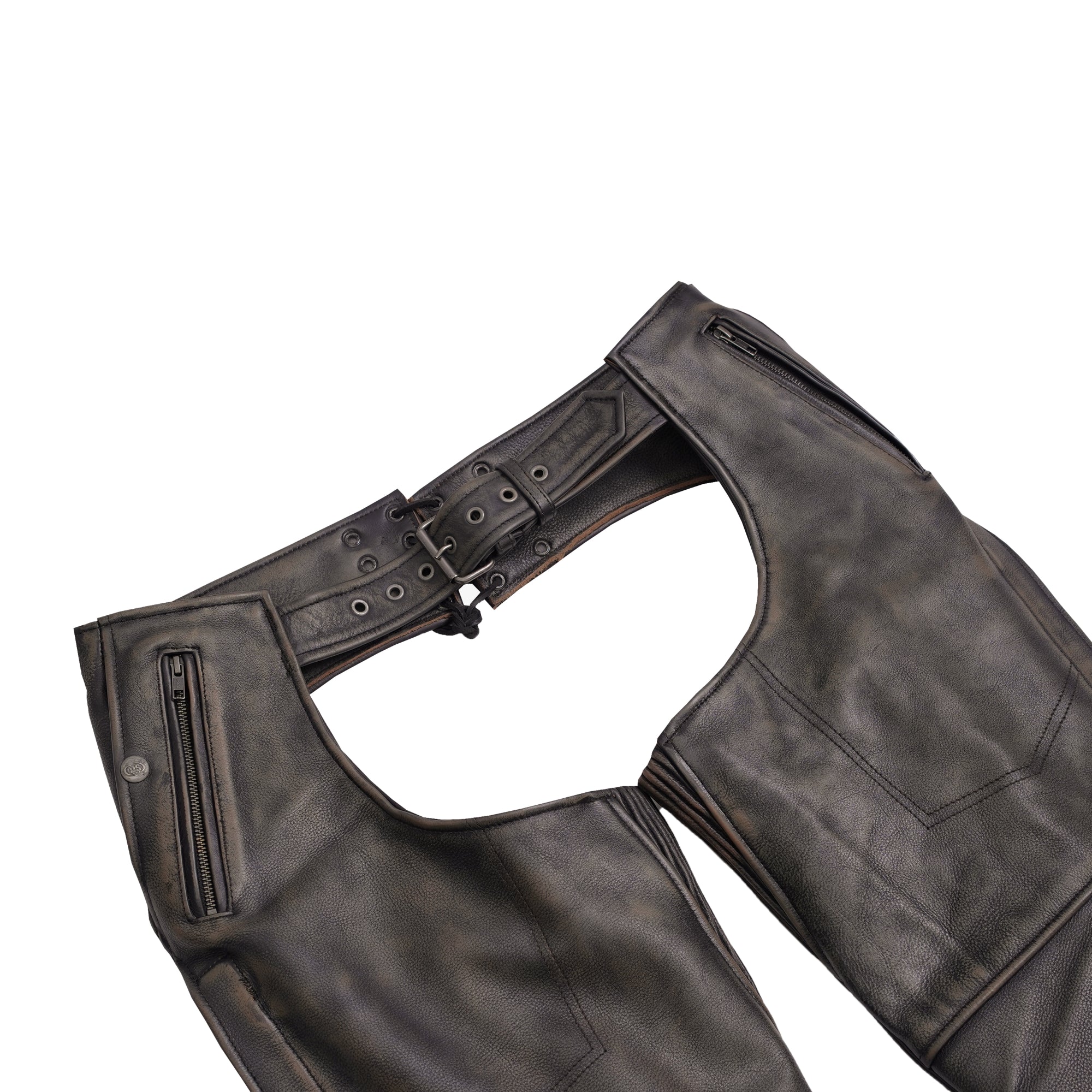 Wildridge™ Unisex Brown  leather motorcycle chaps