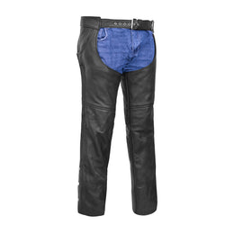 Wrangler™ leather motorcycle chaps - Black