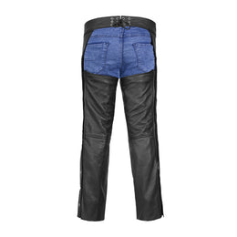 Wrangler™ leather motorcycle chaps - Black