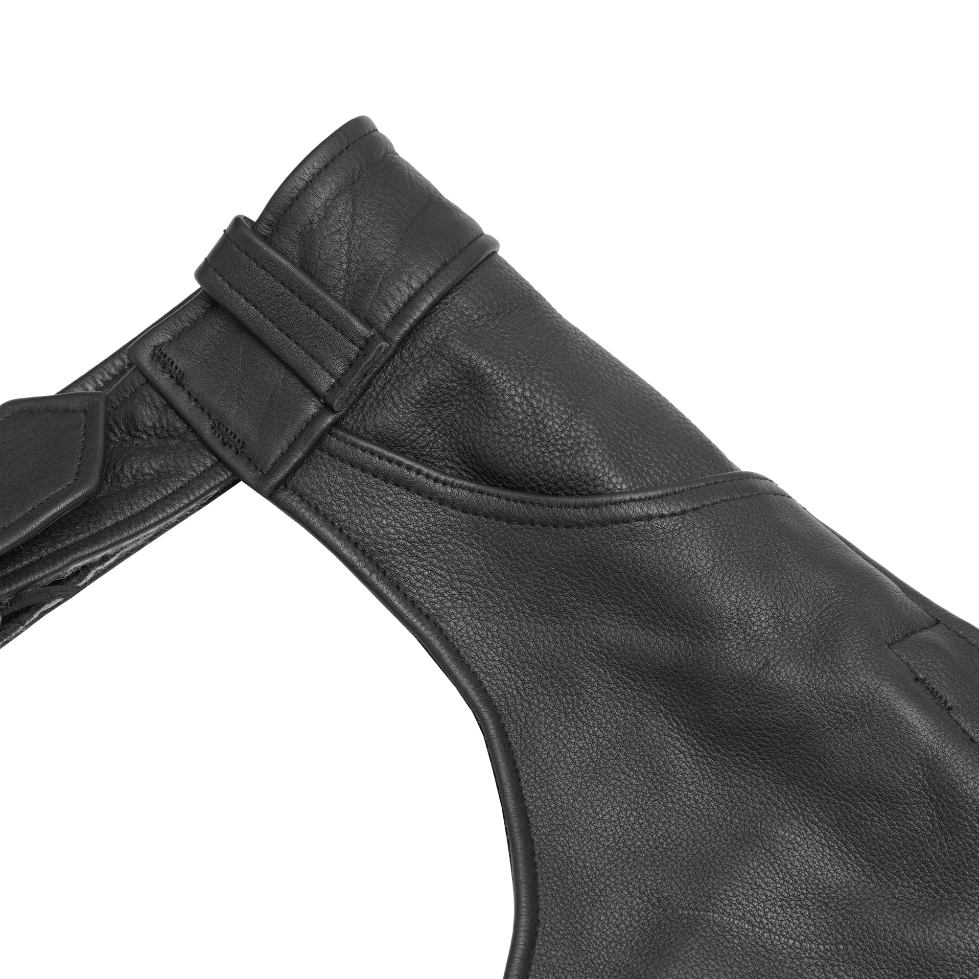 Wrangler™ leather motorcycle chaps - Black