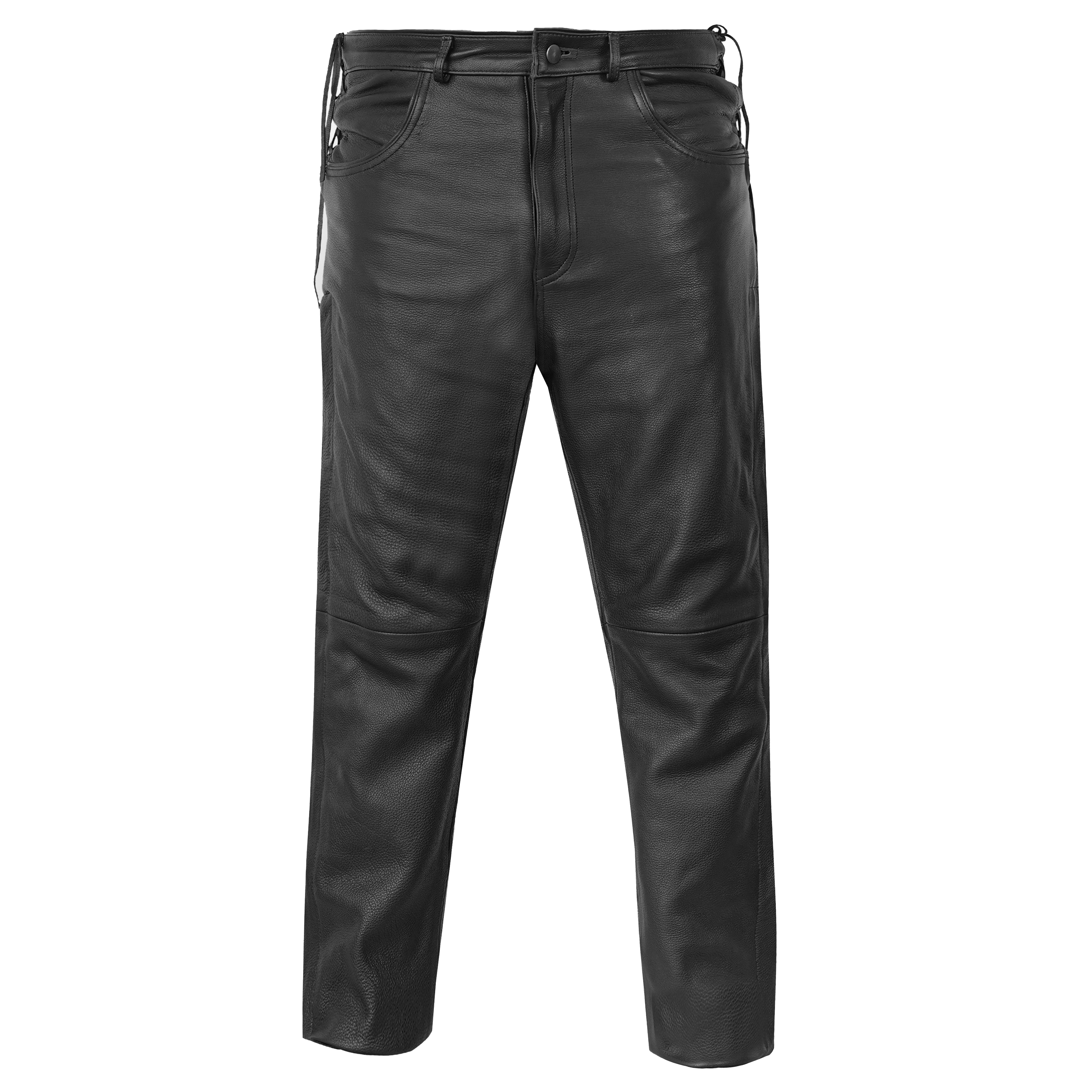 Road Rage™ Black leather motorcycle chaps