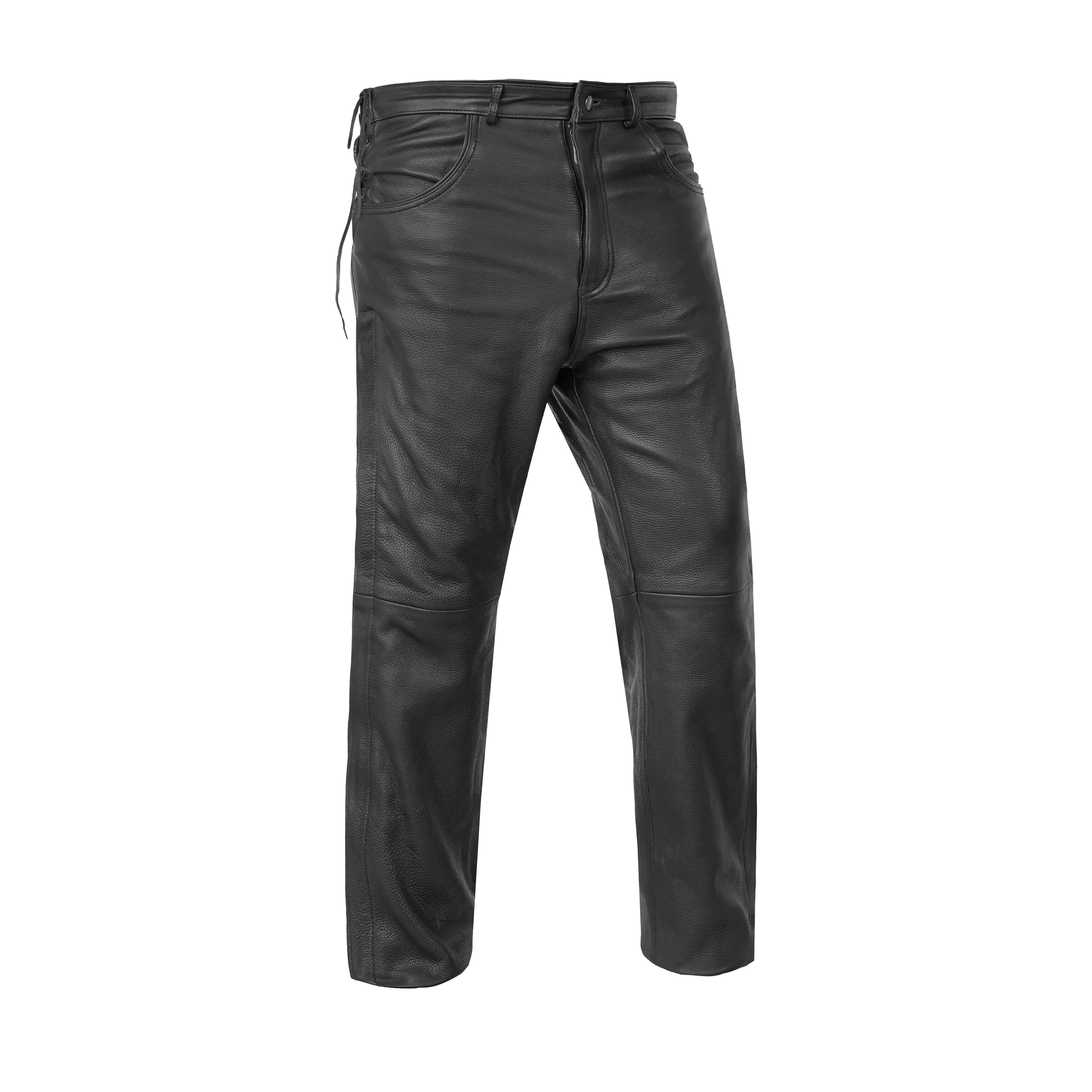 Road Rage™ Black leather motorcycle chaps
