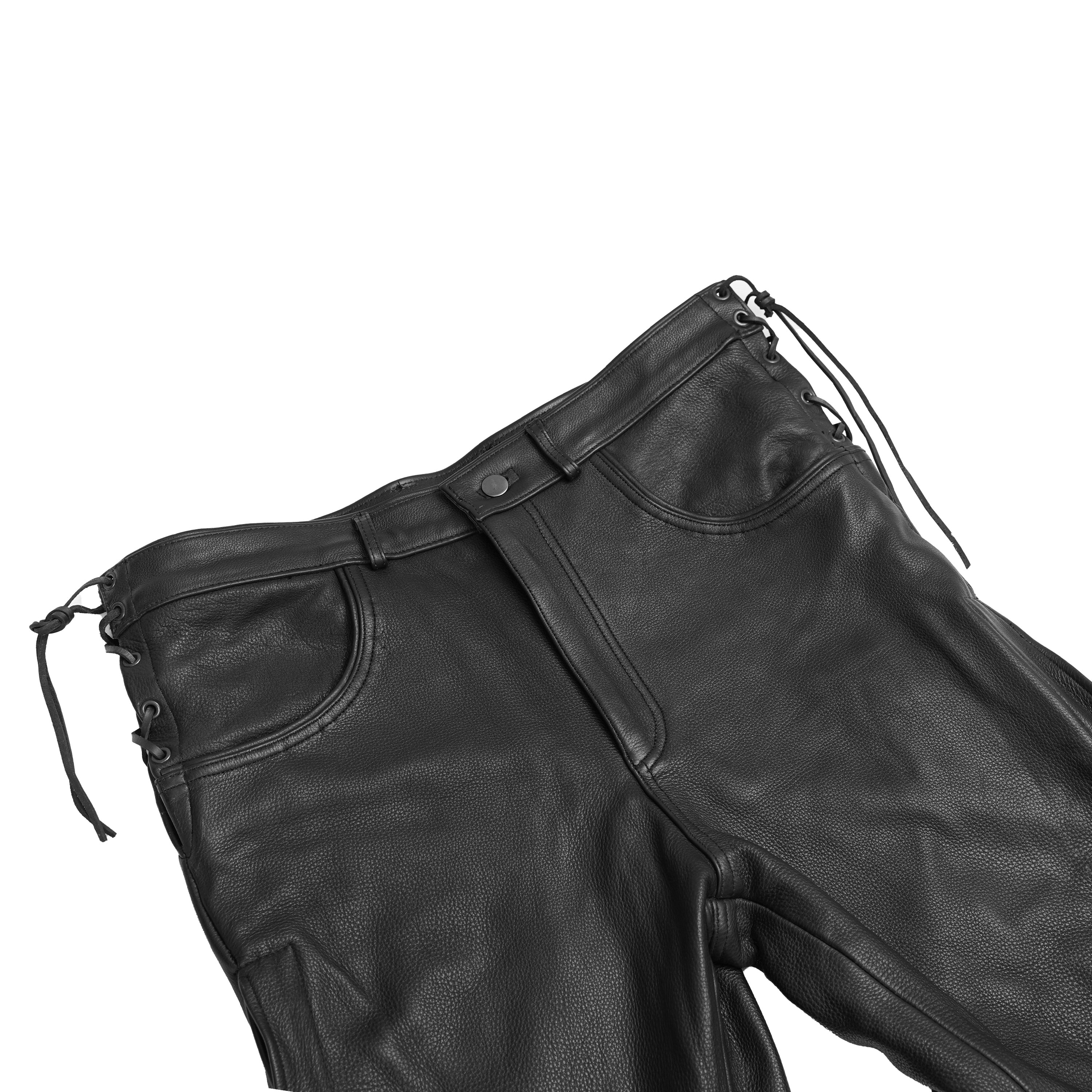 Road Rage™ Black leather motorcycle chaps