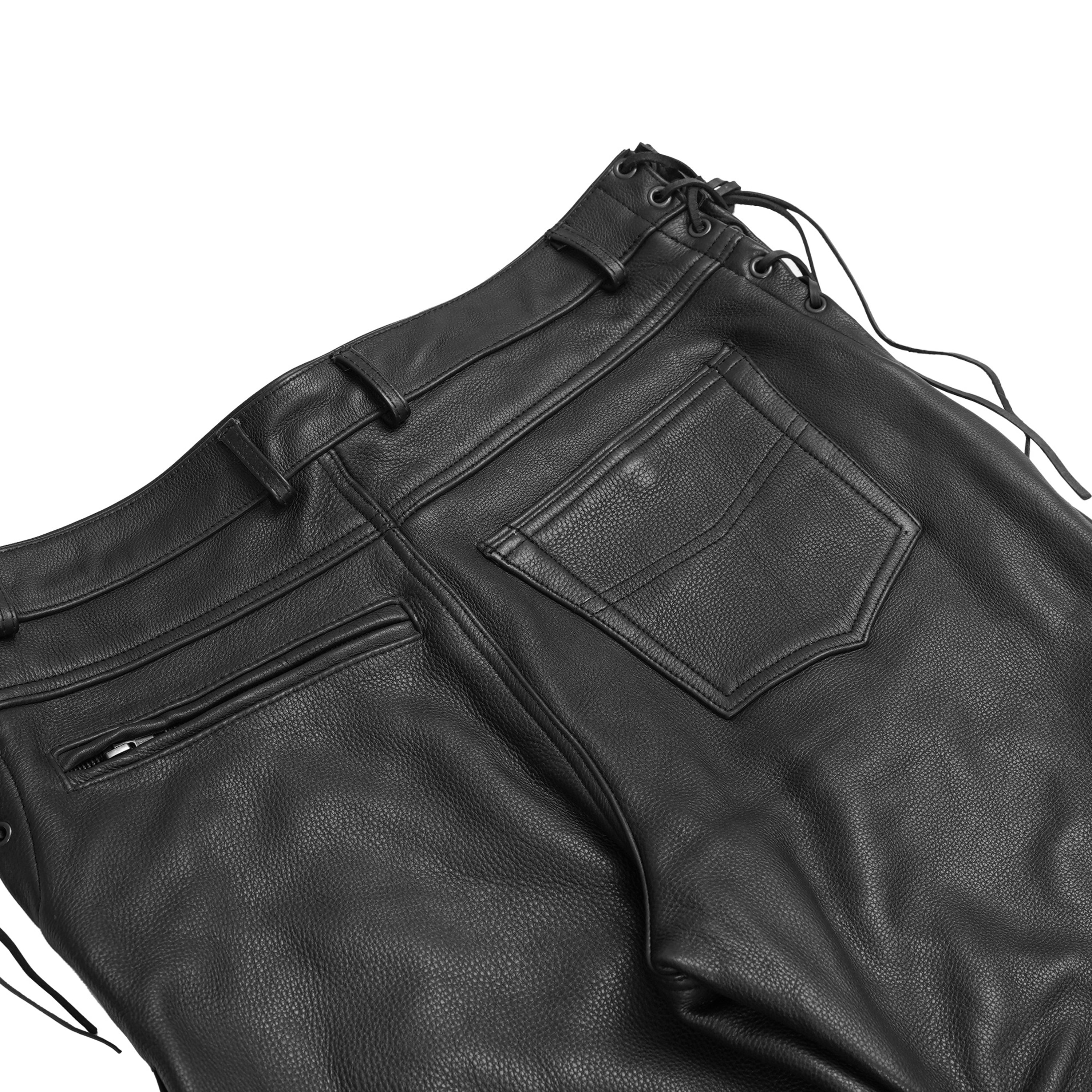 Road Rage™ Black leather motorcycle chaps