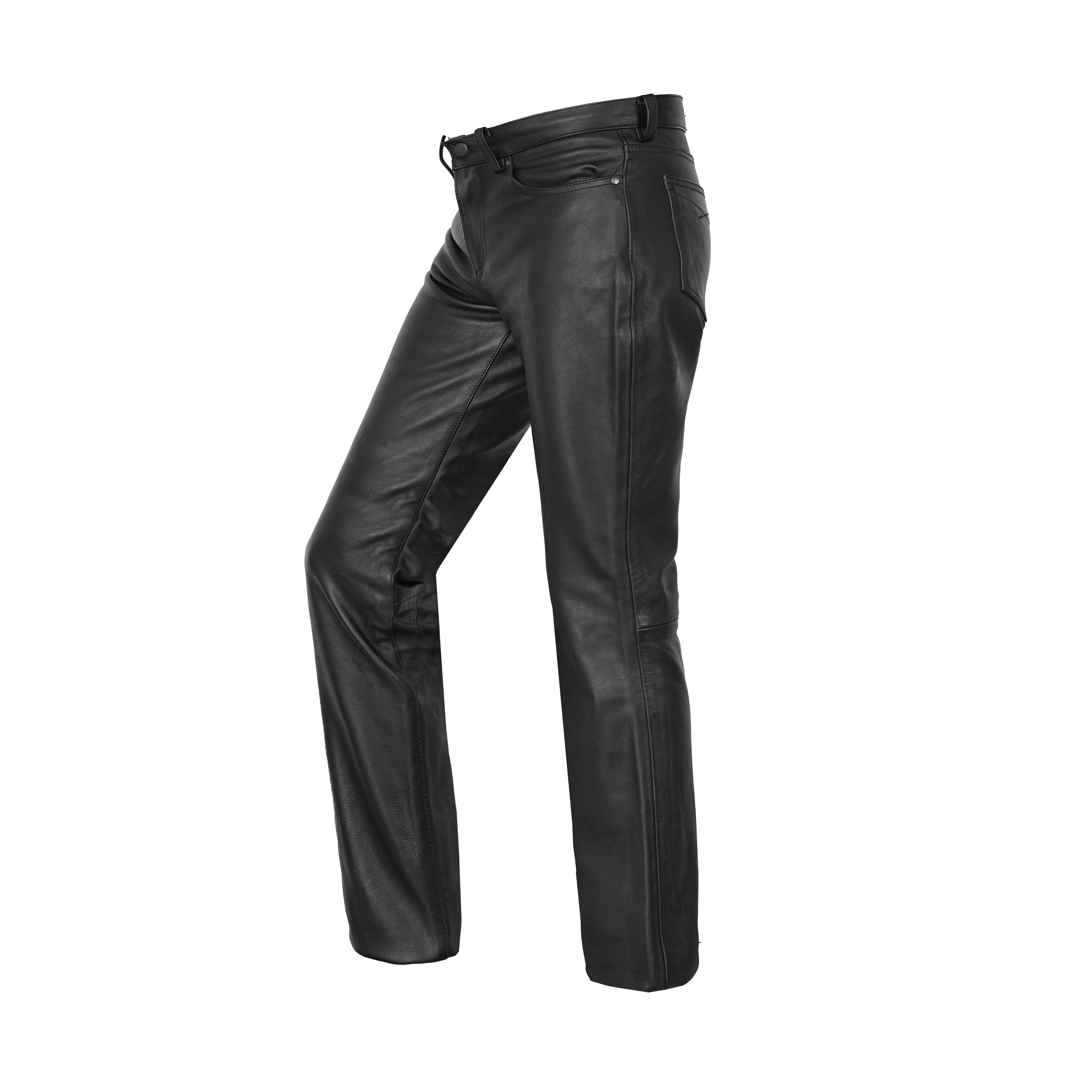 Onedrive Men's Black leather motorcycle pants