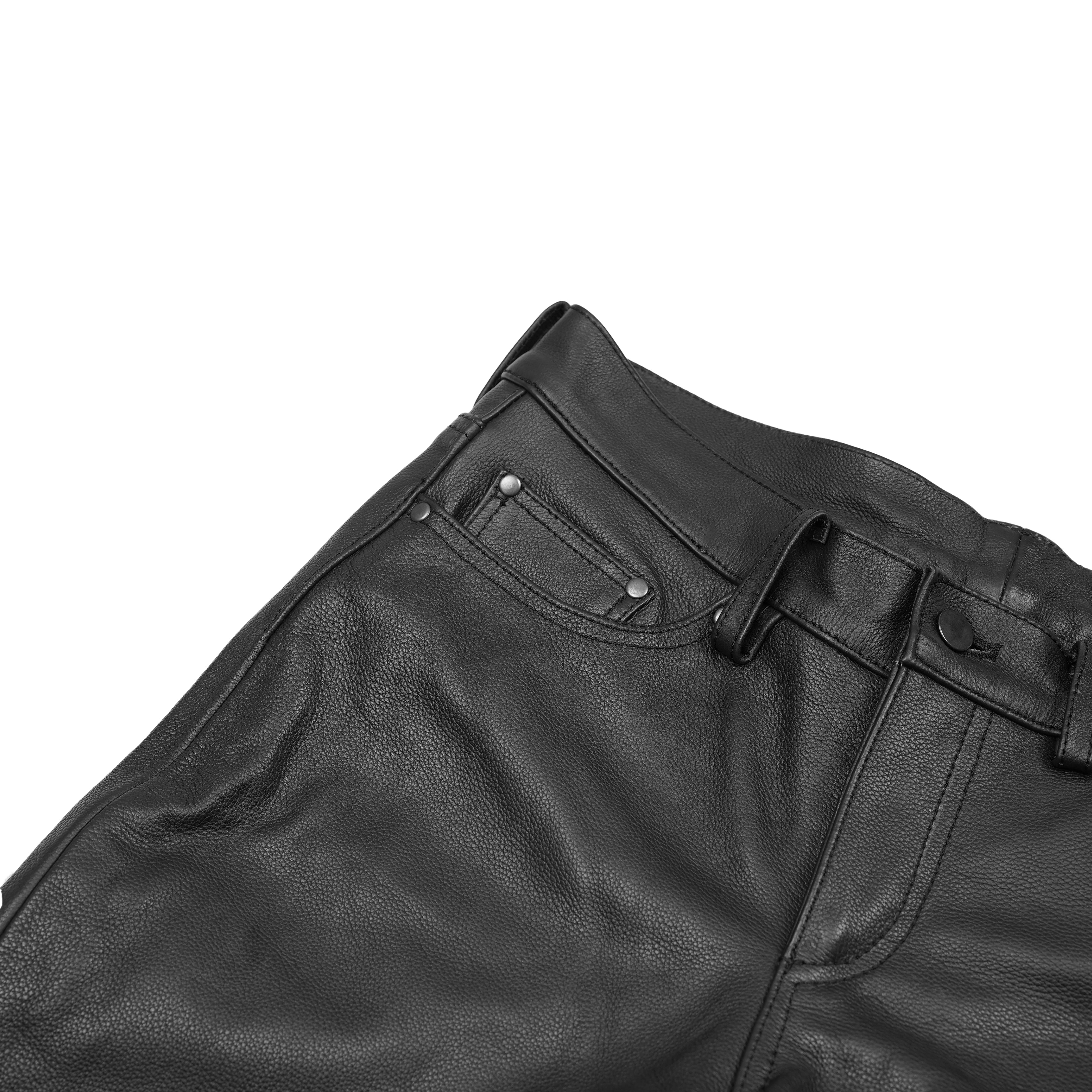 Onedrive Men's Black leather motorcycle pants