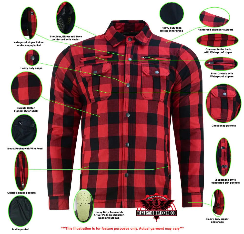 Alpha Check Men's Plaid Flannel Shirt - Blue and Black Shaded Flannel Renegade Classics