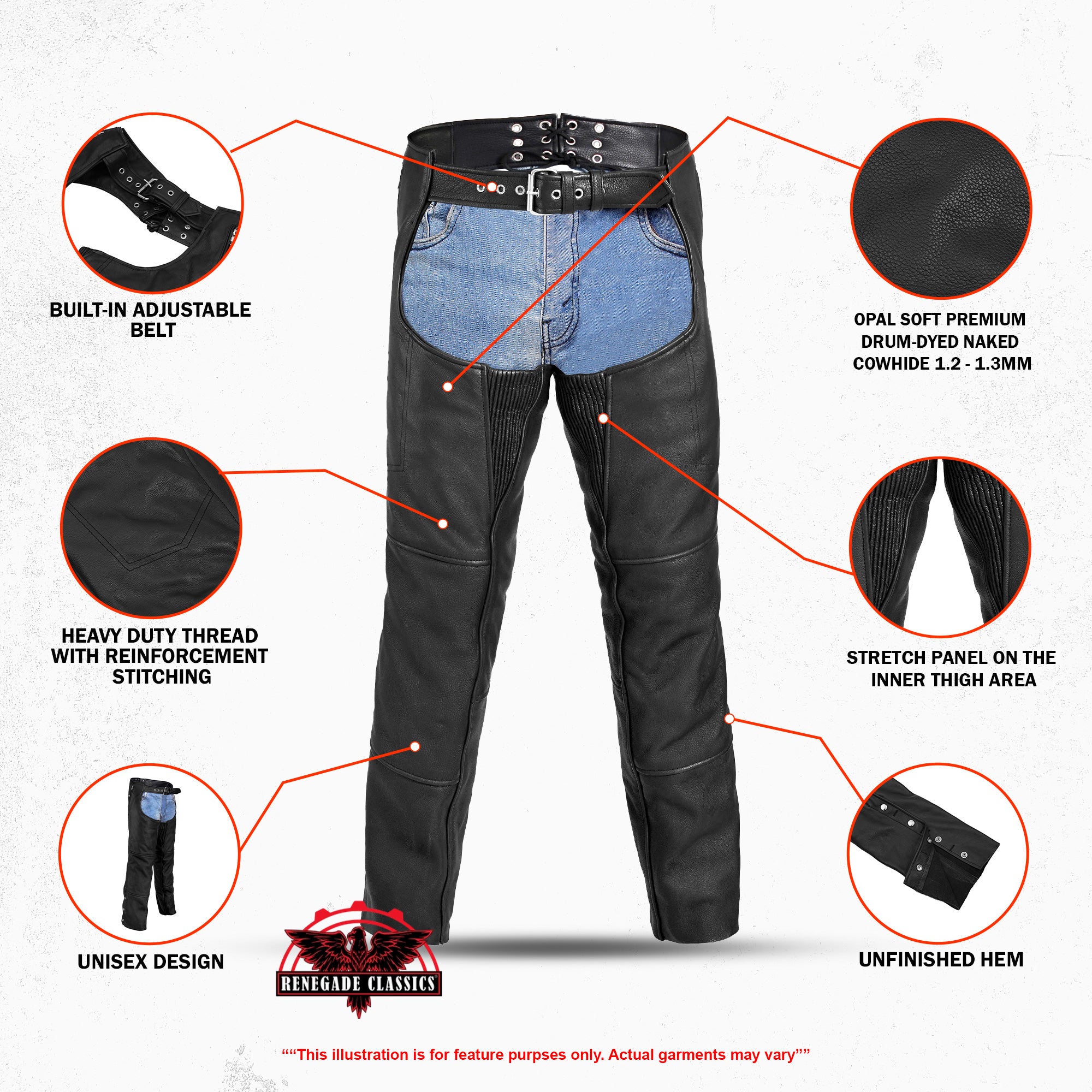 Unisex Double Deep Pocket Thermal Lined Chaps