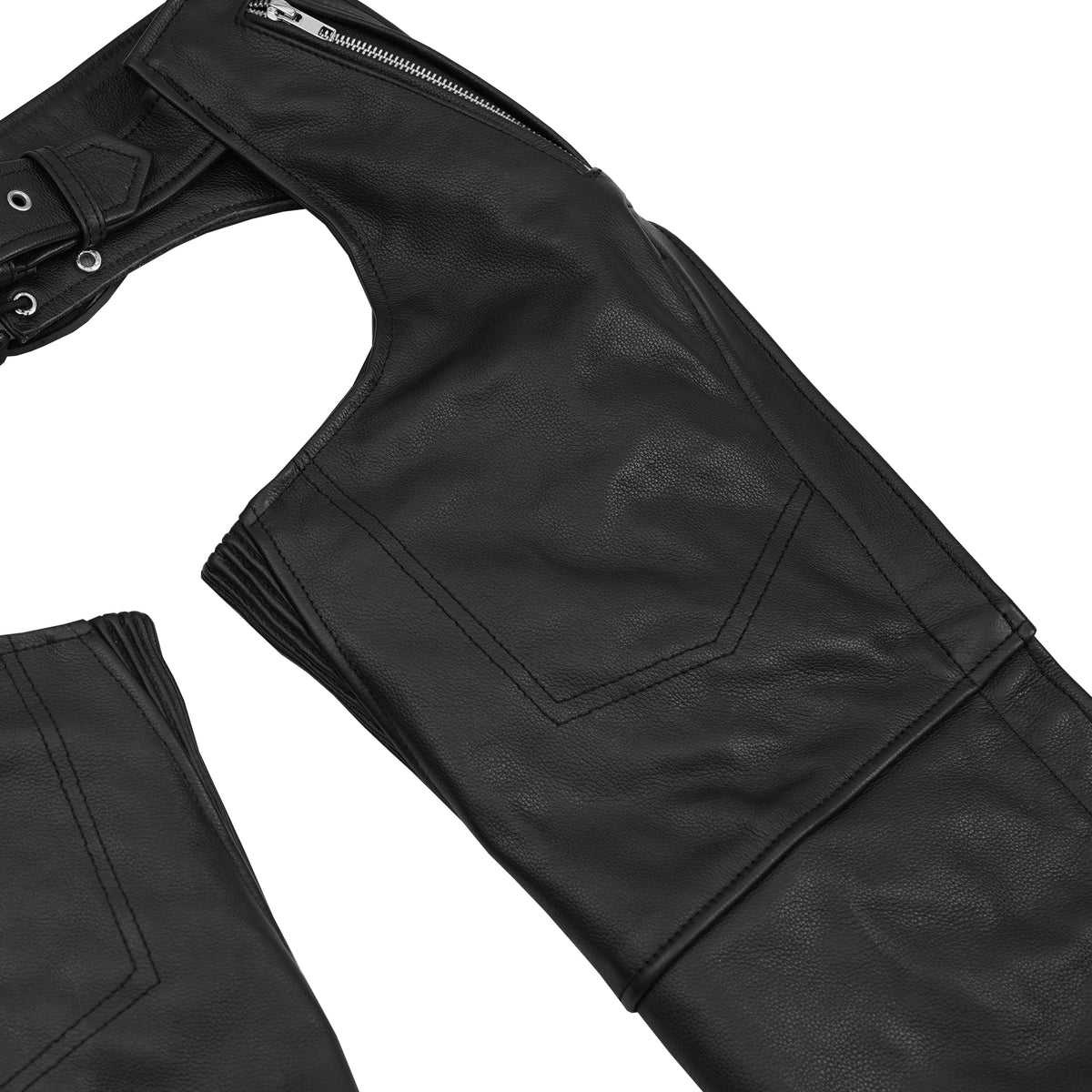 Ribbed Unisex Leather Motorcycle Chaps