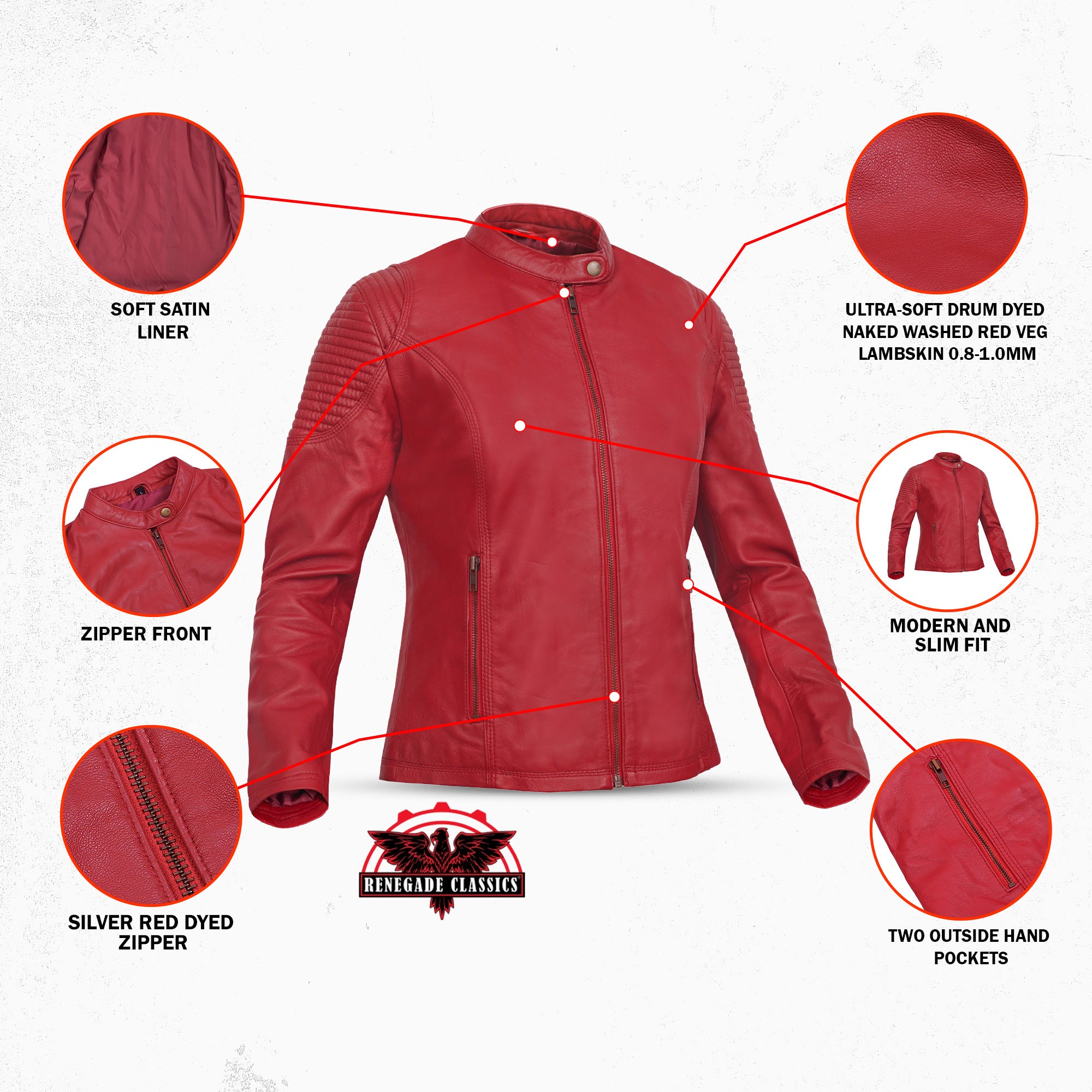 Scarlet Rider™ Women's Leather Motorcycle Jacket