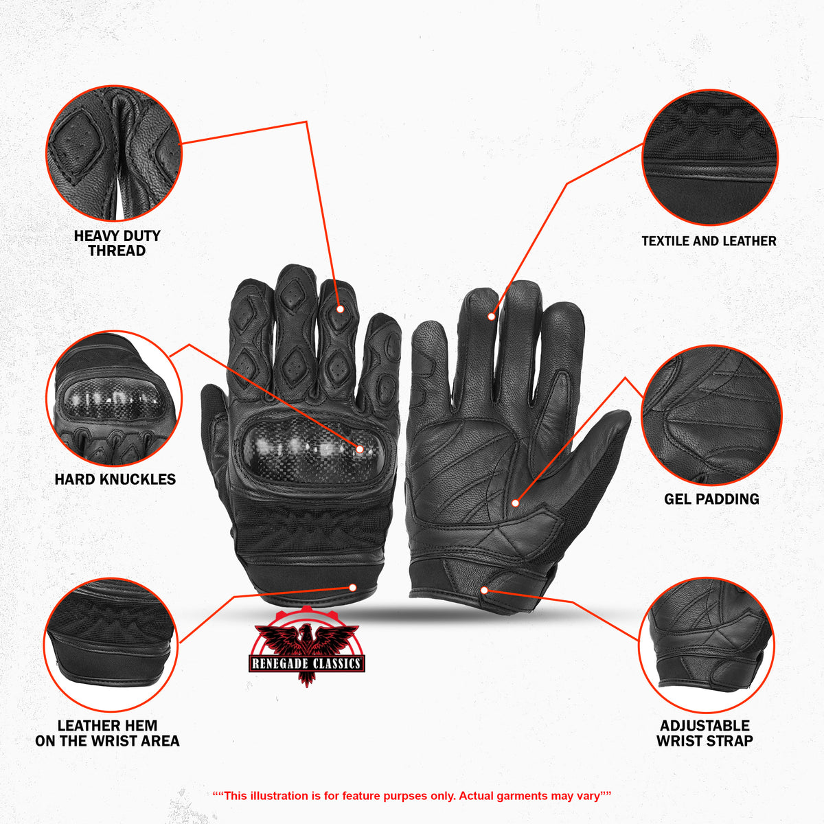 RaceTek™   Men's motorcycle gloves