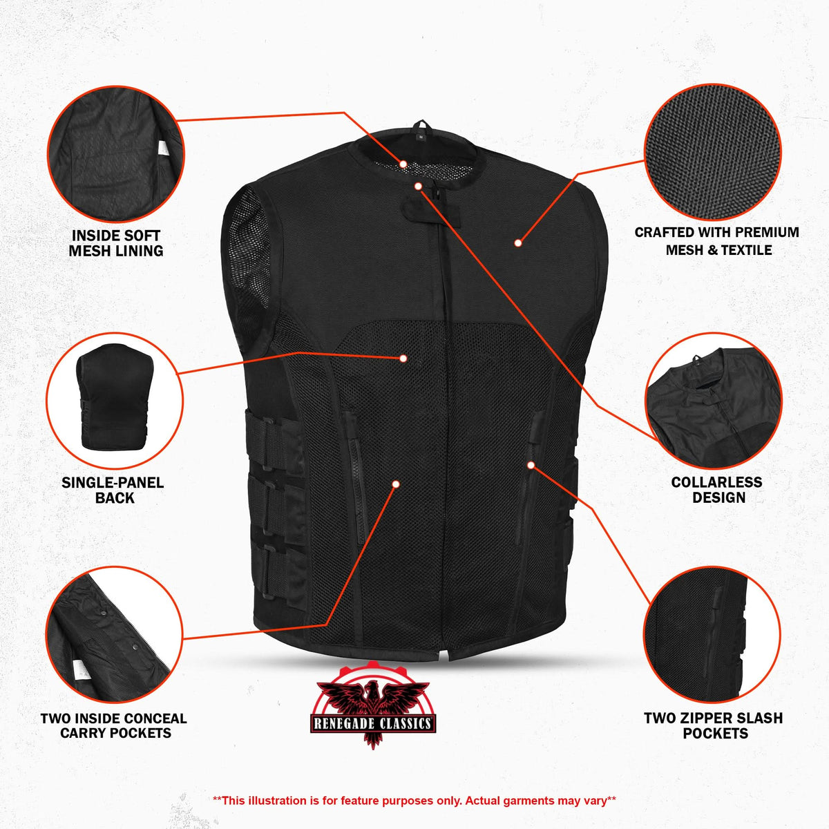 Cyclone Men’s Mesh Motorcycle Vest