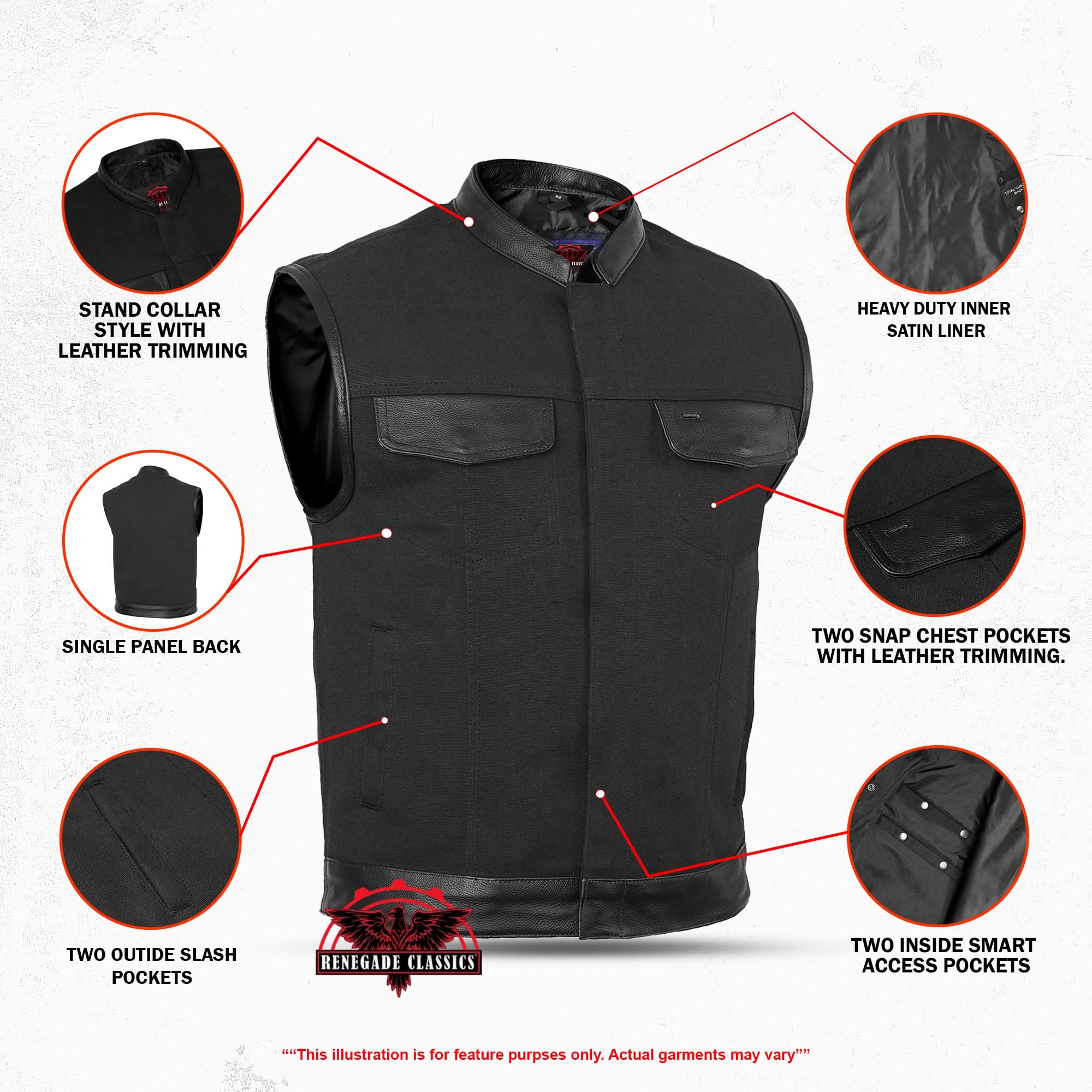 Night Barron™ Men's  Textile  Vest - black
