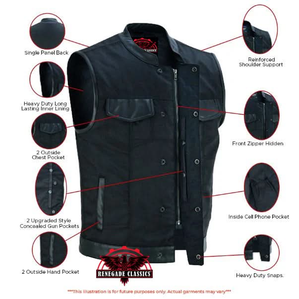 Shadowblend™ Men's  Black Motorcycle Textile Vest