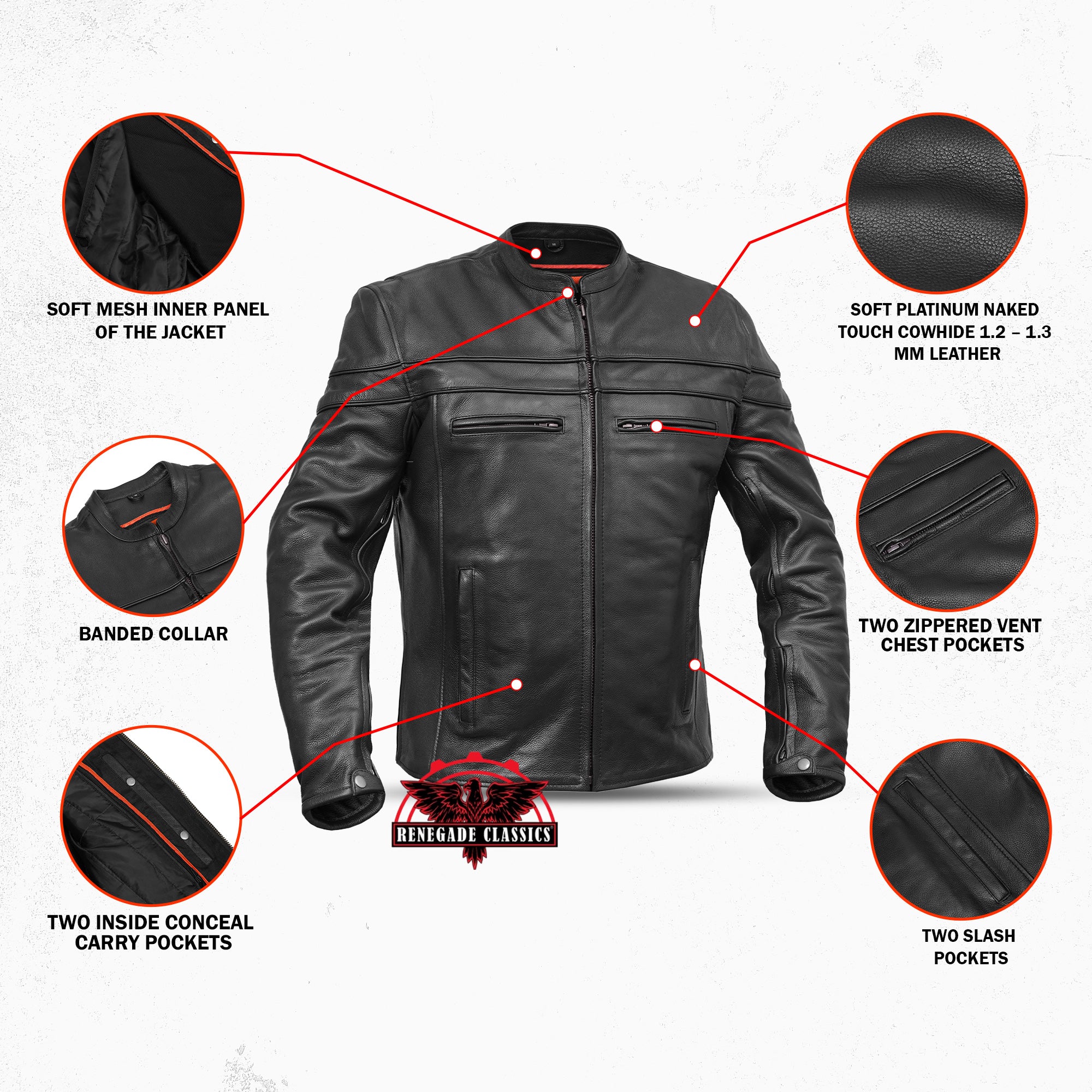 Havoc™ Men's Tall Sporty Leather Scooter Jacket