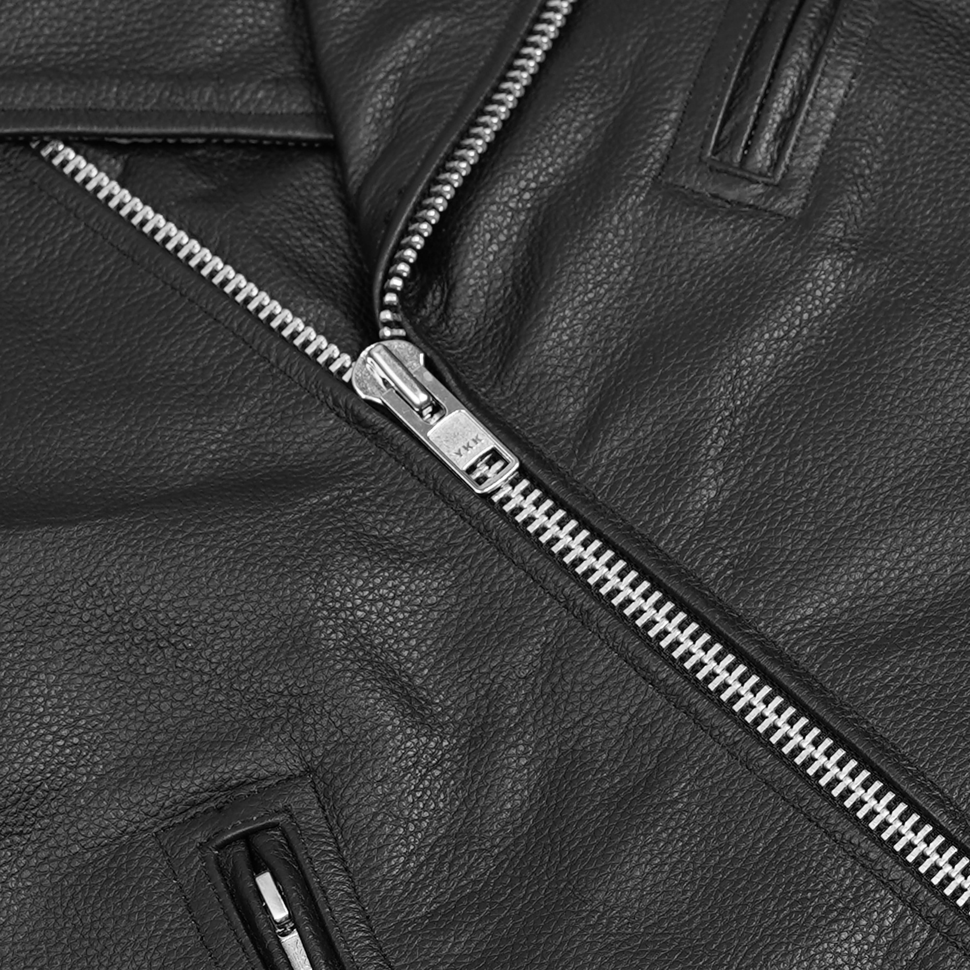 Dawn Rider™ Men's Premium Black Leather Motorcycle Jacket