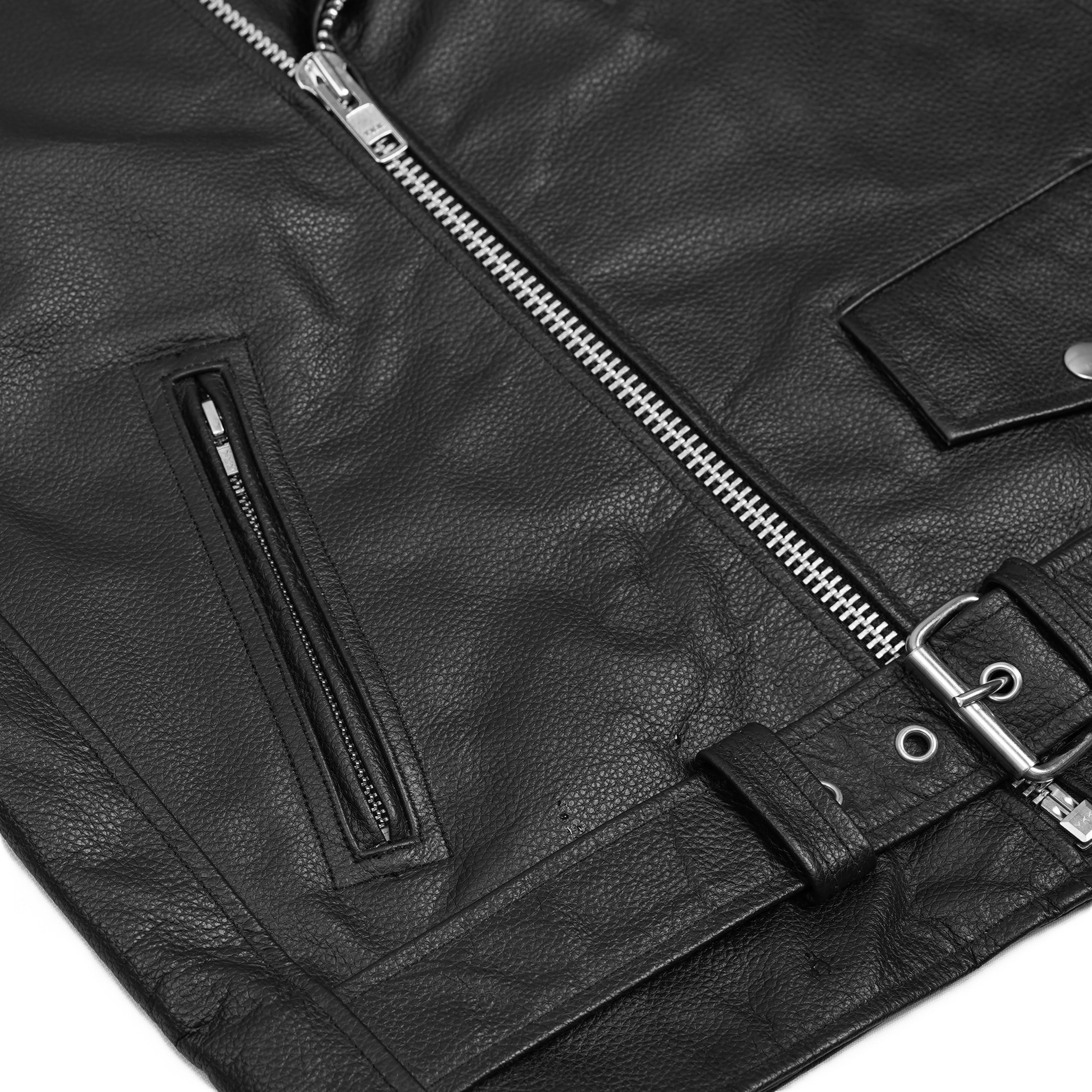 Dawn Rider™ Men's Premium Black Leather Motorcycle Jacket