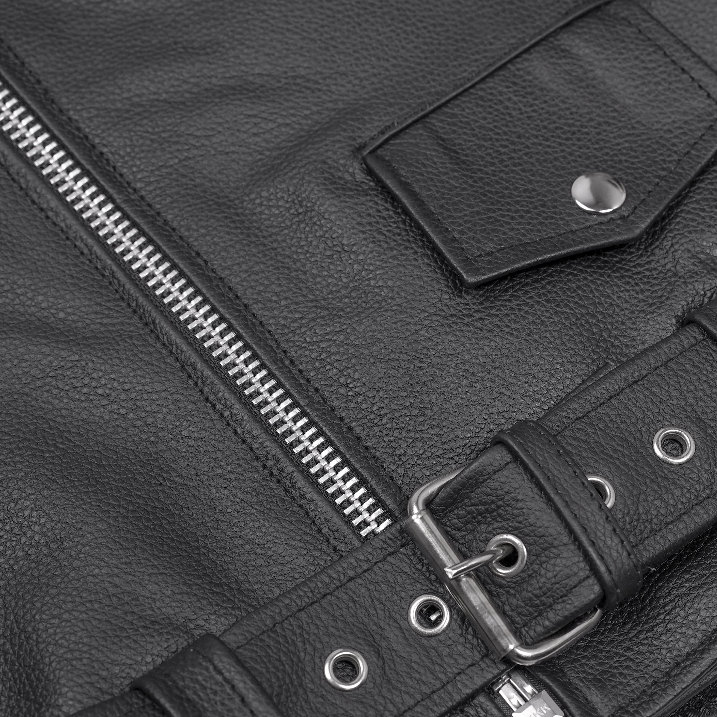 Classic Star™ Black Men's Leather Motorcycle Jacket