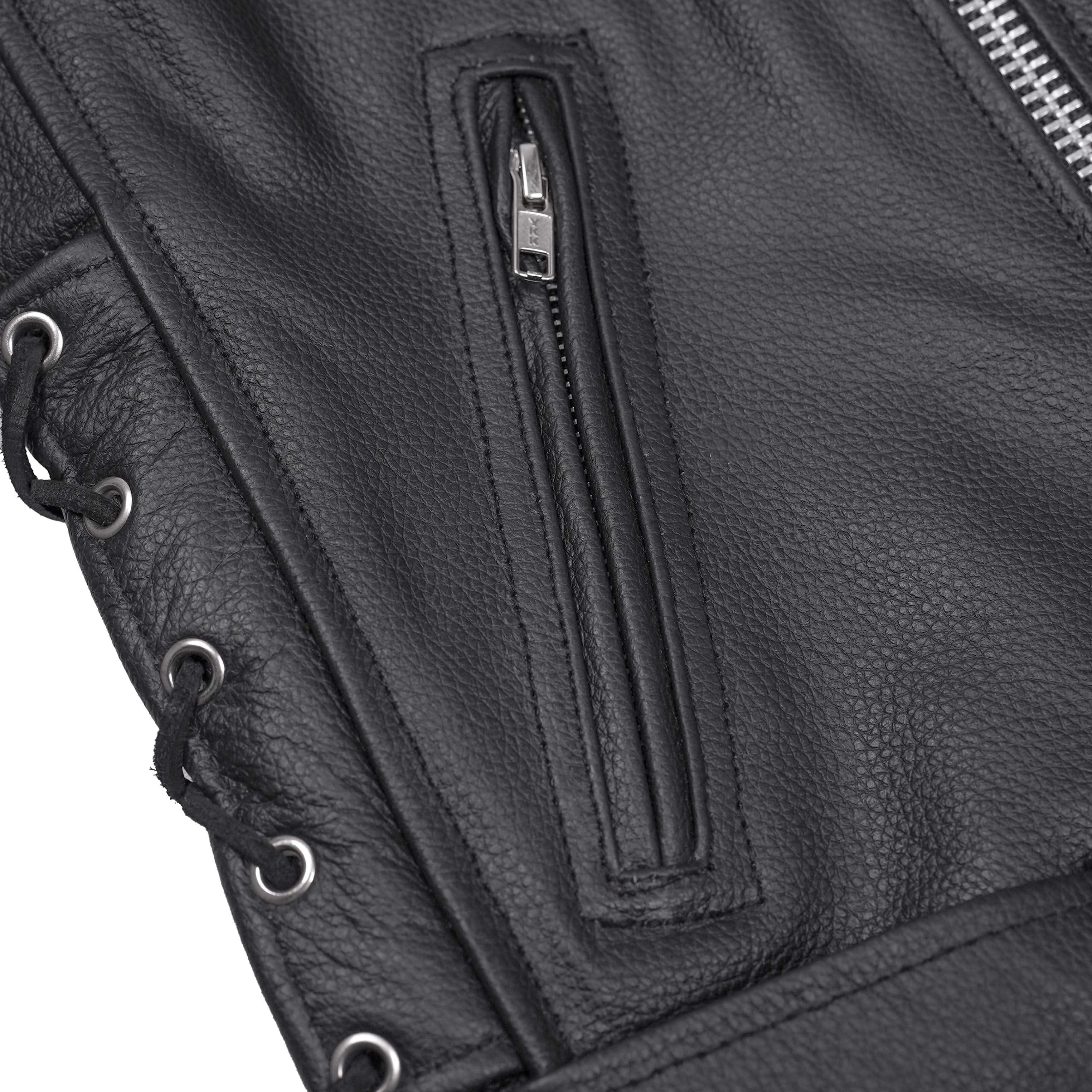 Classic Star™ Black Men's Leather Motorcycle Jacket