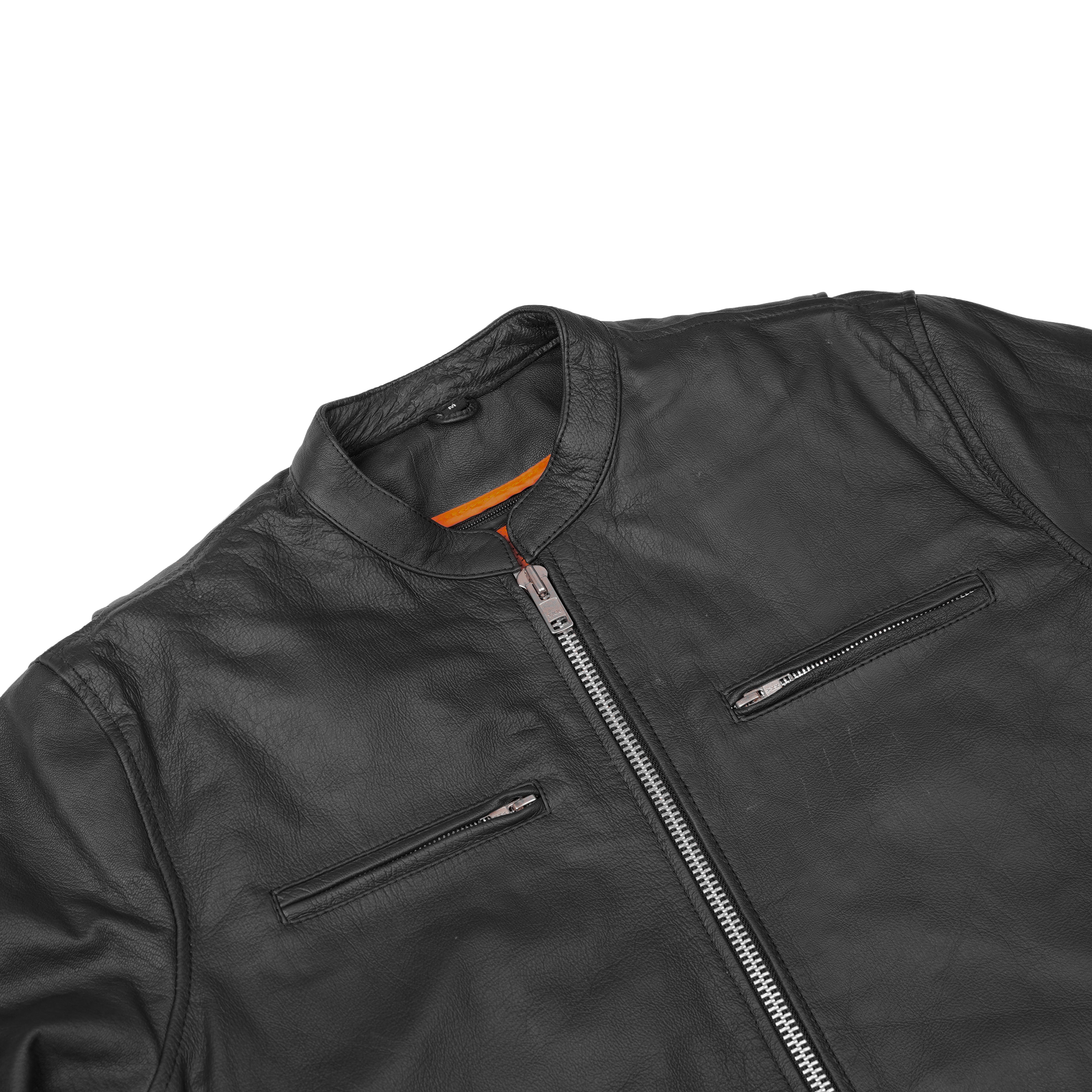 Accelerator™ Men's Black Sporty Cruiser Leather Jacket