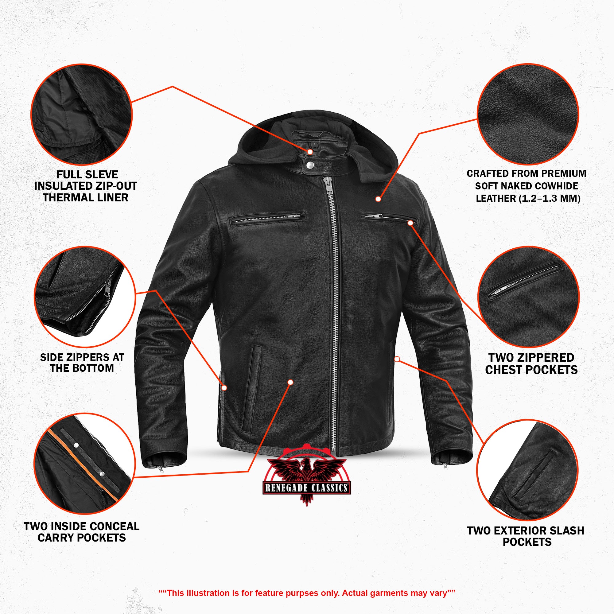 Hoodex™ Men's Black Sporty Cruiser Jacket