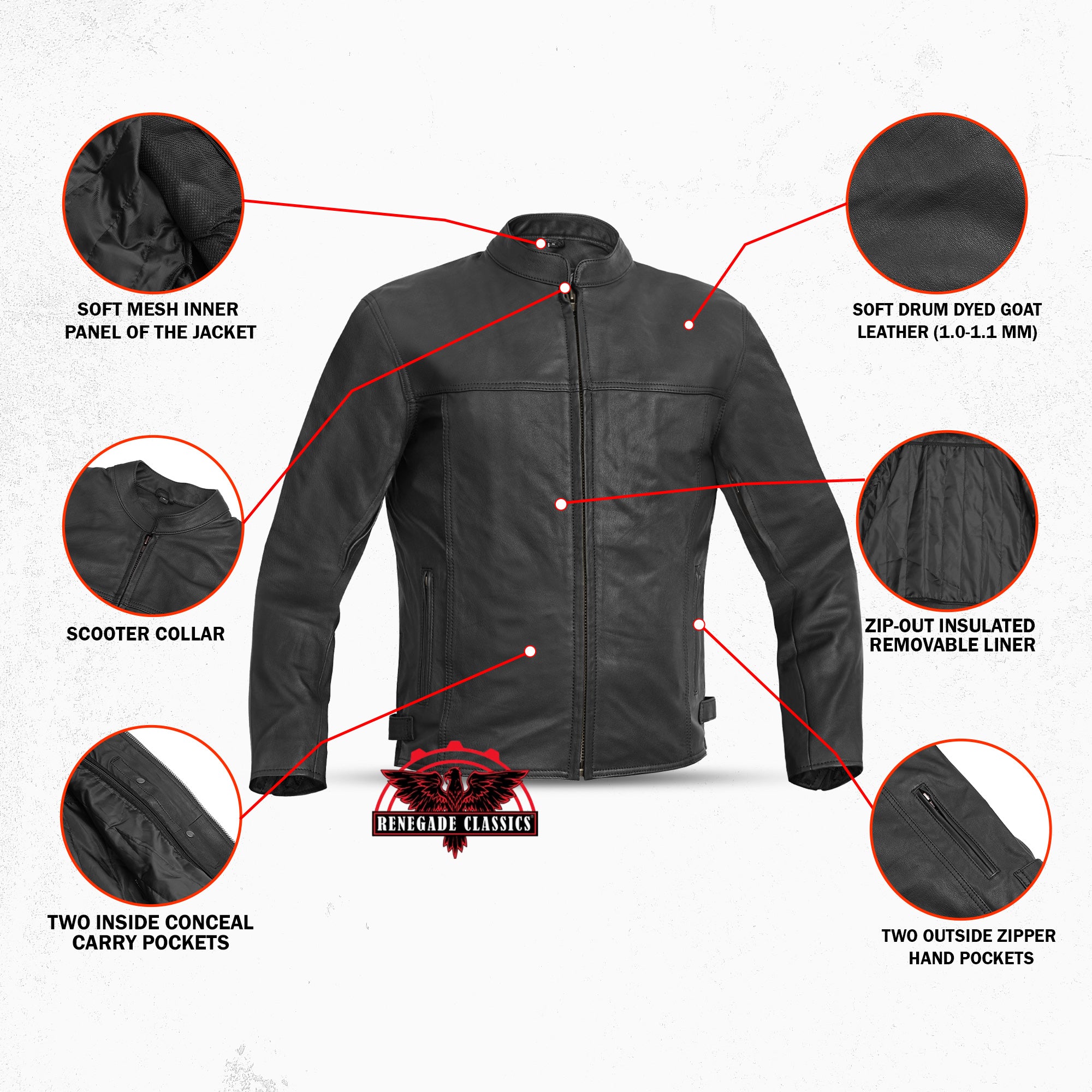 Sprinter™ Men's Black Leather Motorcycle Jacket