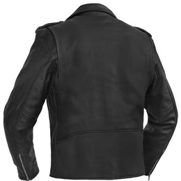 Jansen™ Men's Leather Motorcycle Jacket - Black