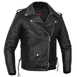 Murphy™ Men's Leather Motorcycle Jacket - Black