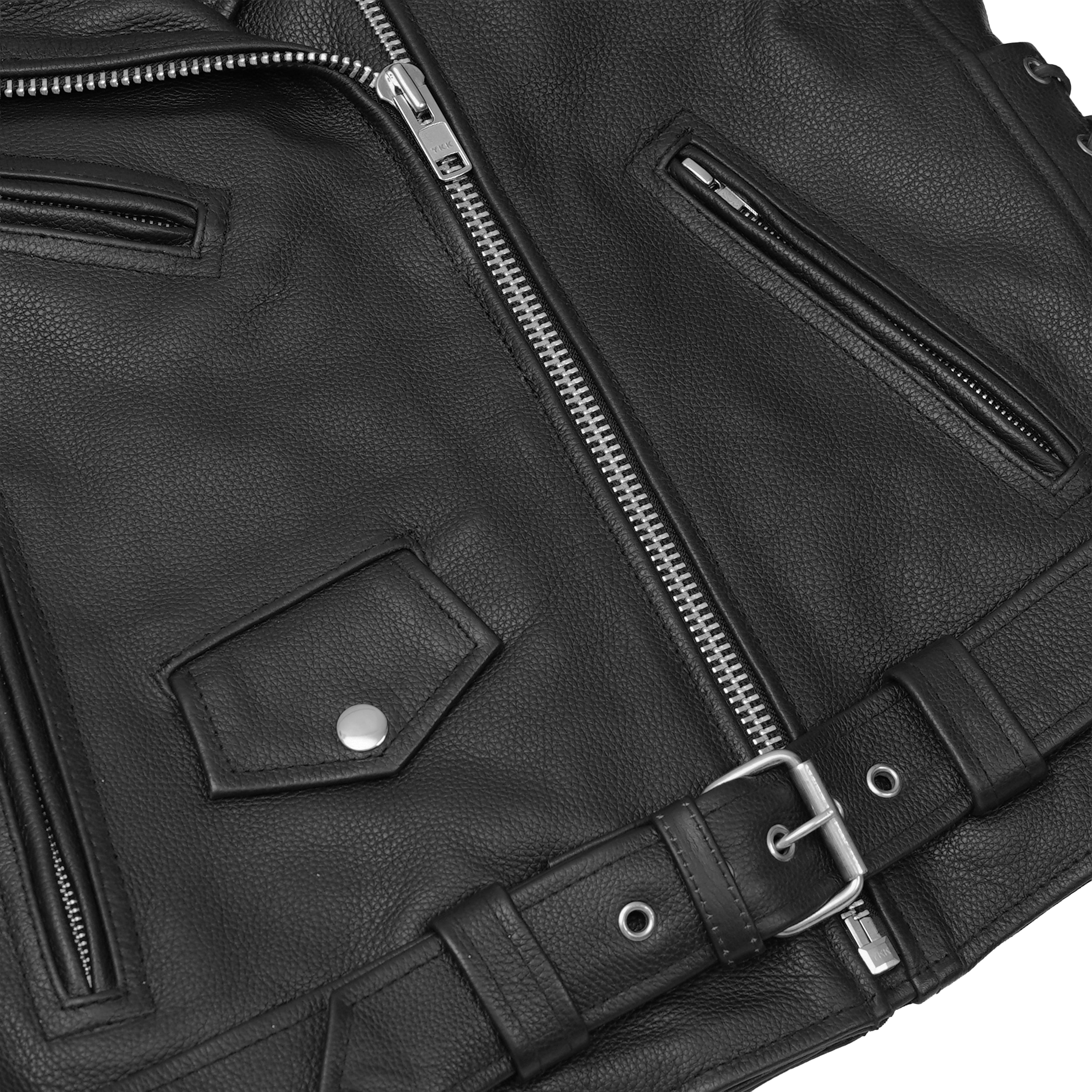 Murphy™ Men's Leather Motorcycle Jacket - Black