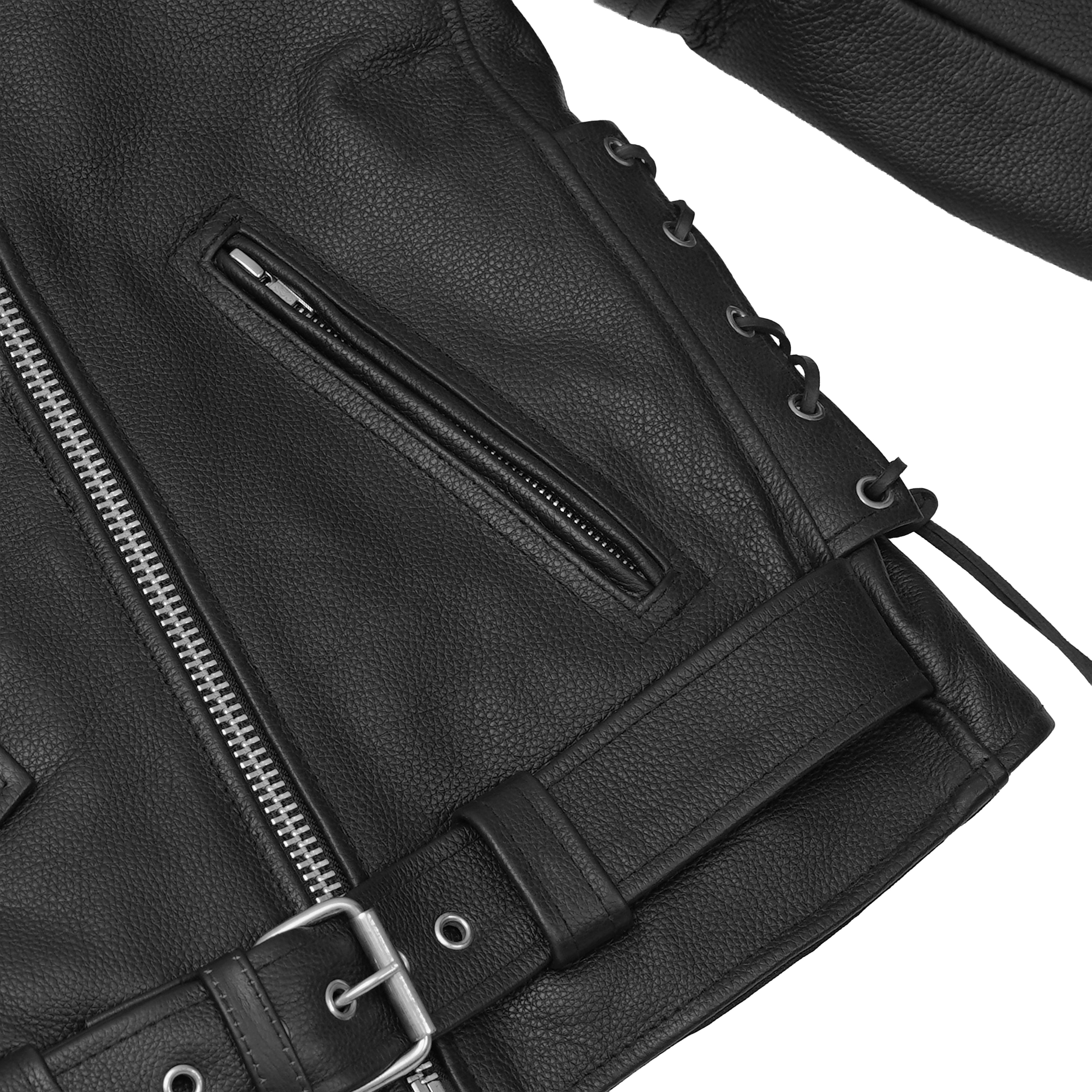 Murphy™ Men's Leather Motorcycle Jacket - Black