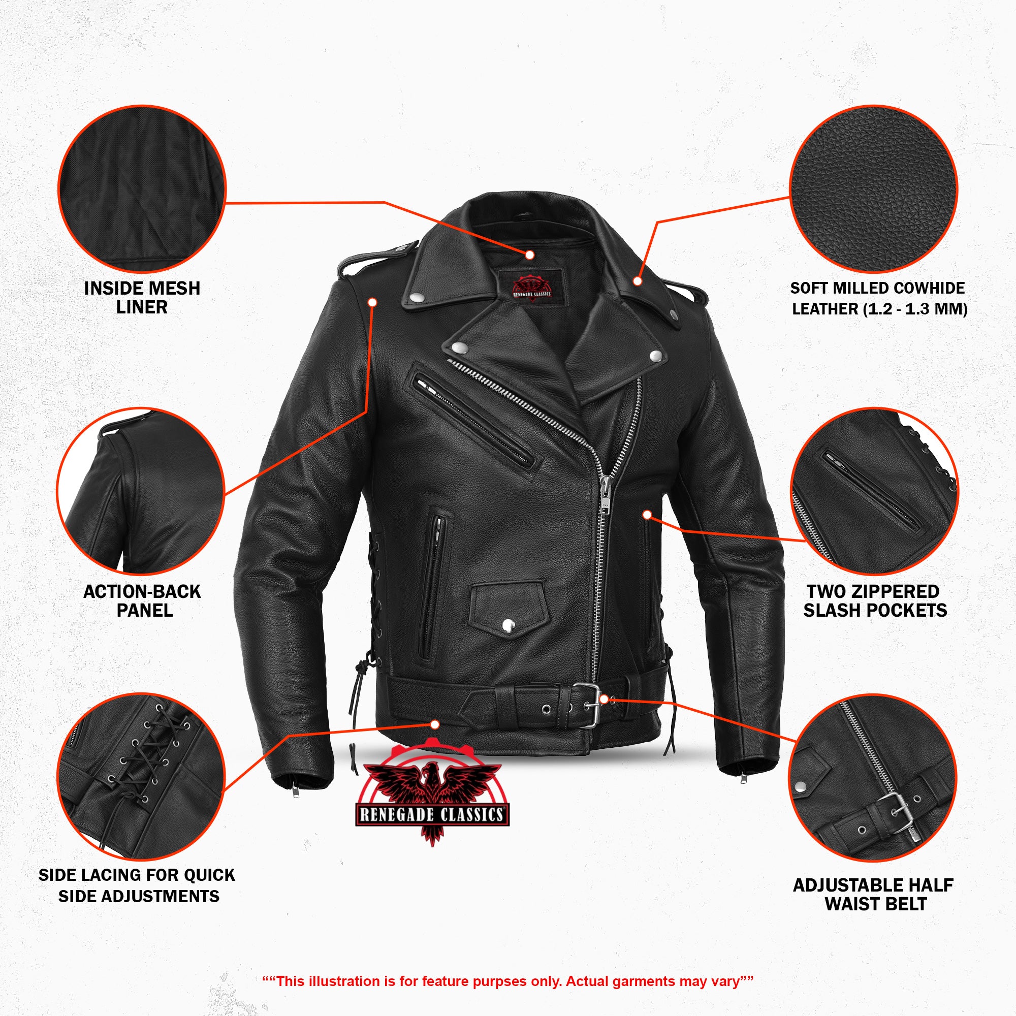 Murphy™ Men's Leather Motorcycle Jacket - Black