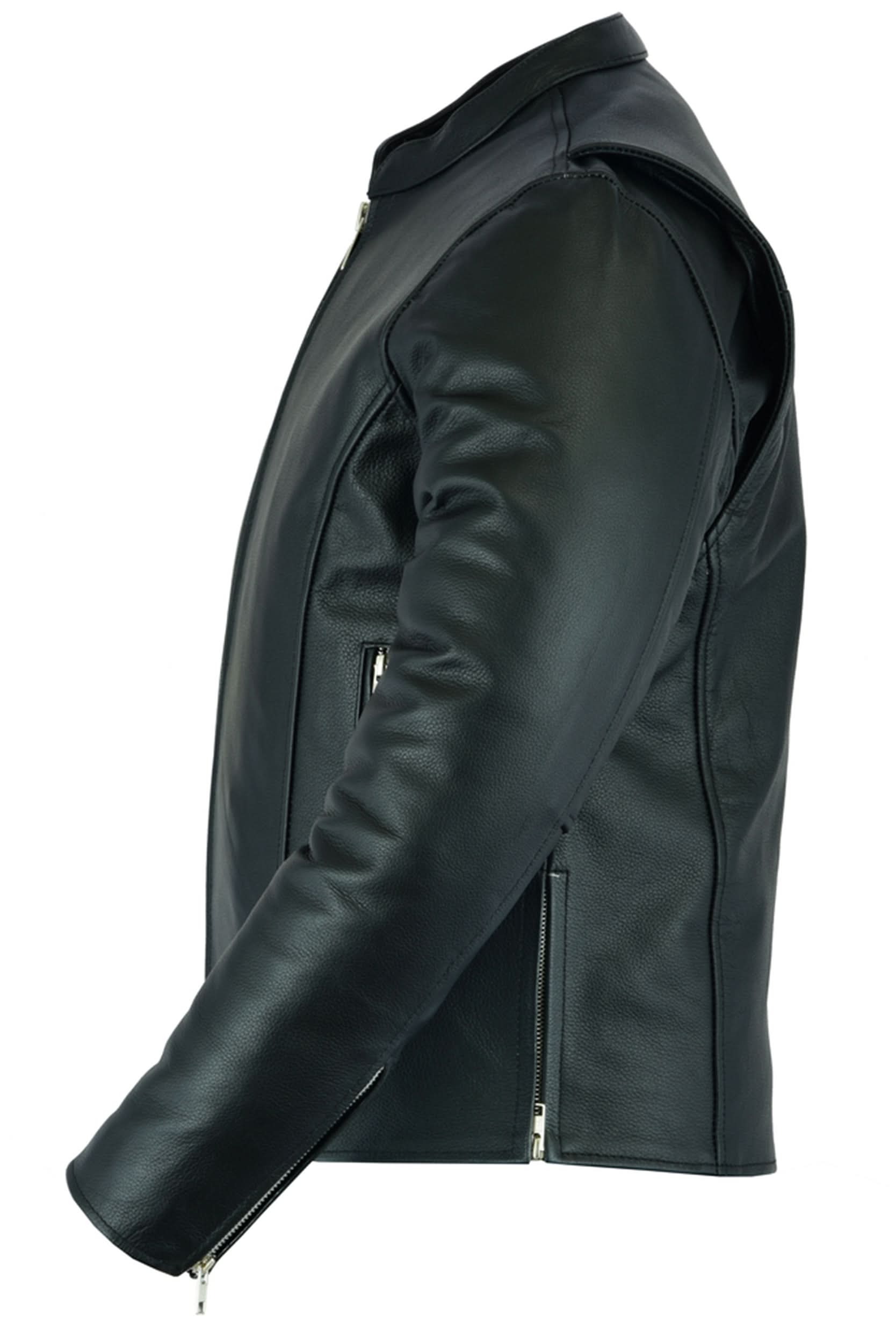 Rivo Men’s Black Leather Motorcycle Jacket Men's Leather Jackets Renegade Classics