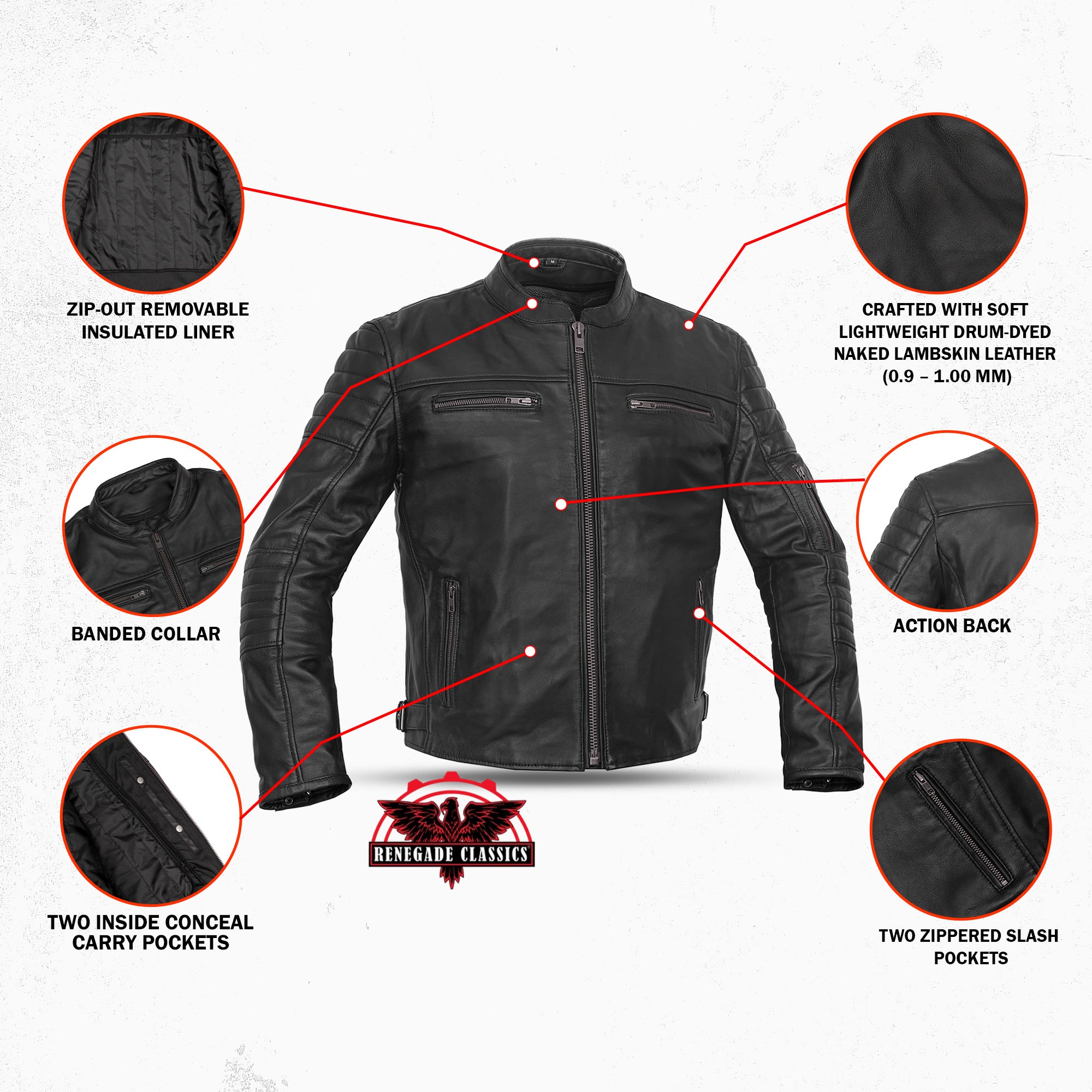 Roamer™ Men's Leather Scooter Jacket - Black