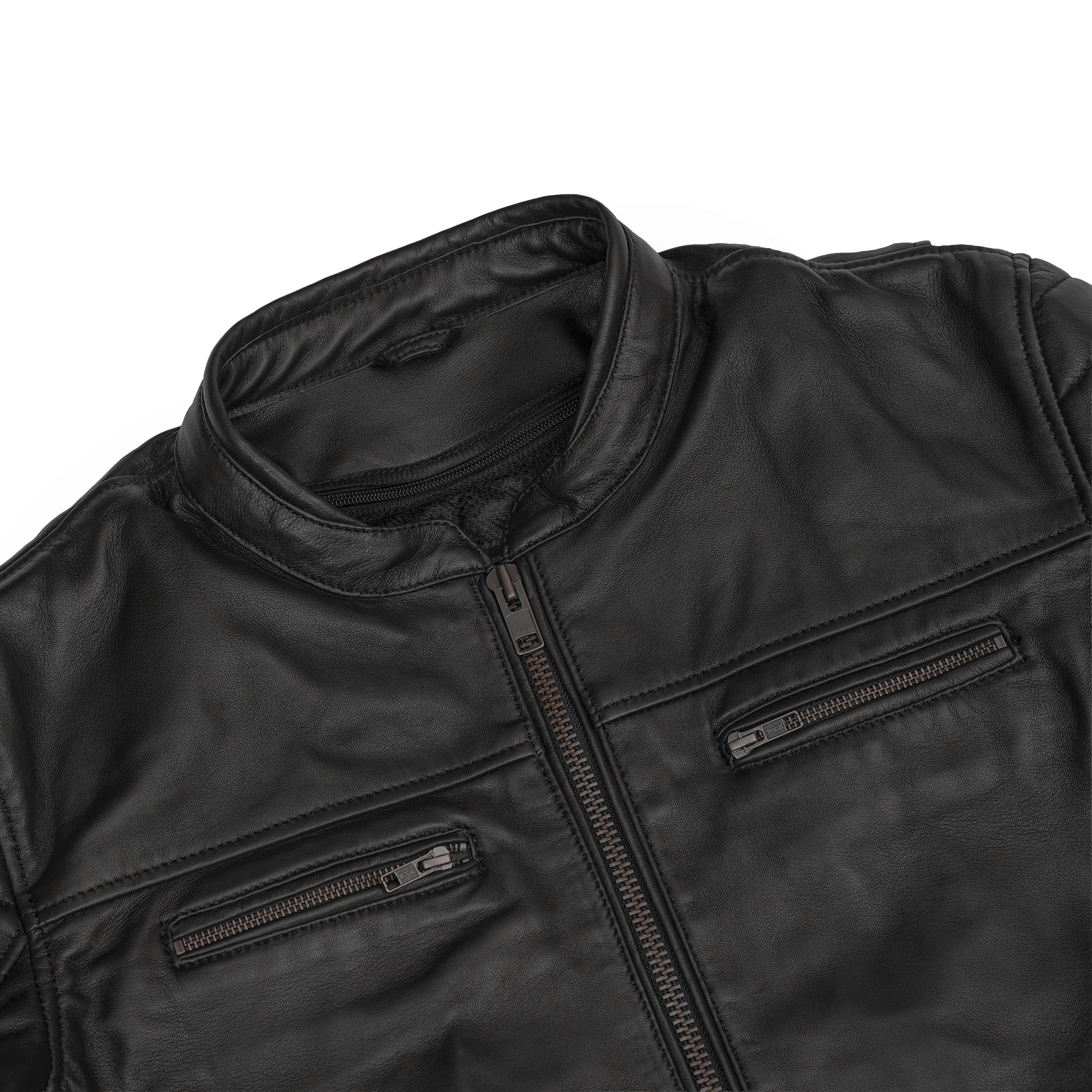 Roamer™ Men's Leather Scooter Jacket - Black