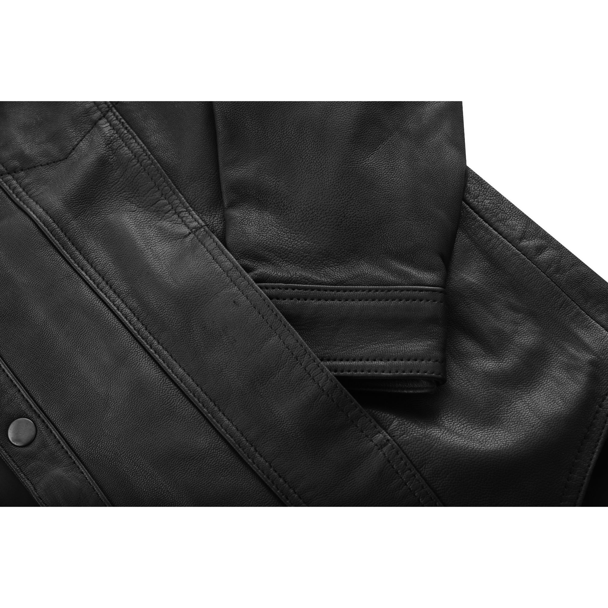 Midnight™ Men's Black Leather Motorcycle Shirt