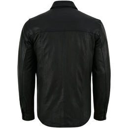 Midnight Men's Black Leather Motorcycle Shirt Men's Leather Jackets Renegade Classics