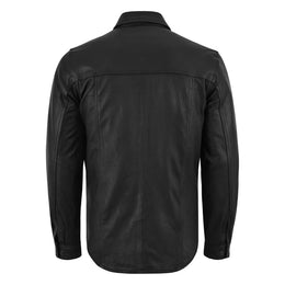 Midnight™ Men's Black Leather Motorcycle Shirt