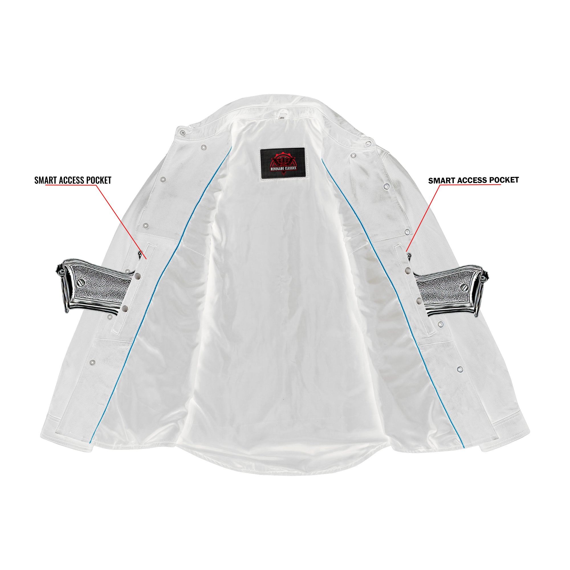 Midnight™ Men's Black Leather Motorcycle Shirt