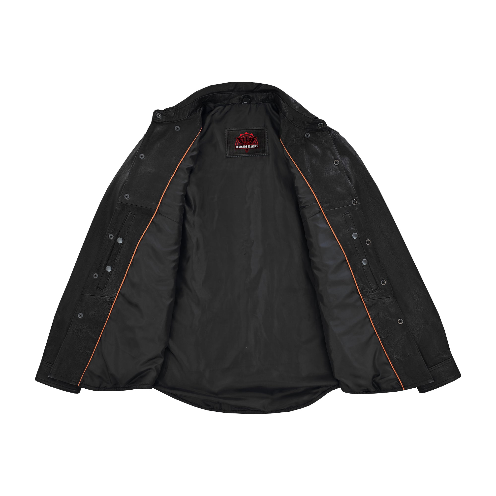 Midnight™ Men's Black Leather Motorcycle Shirt