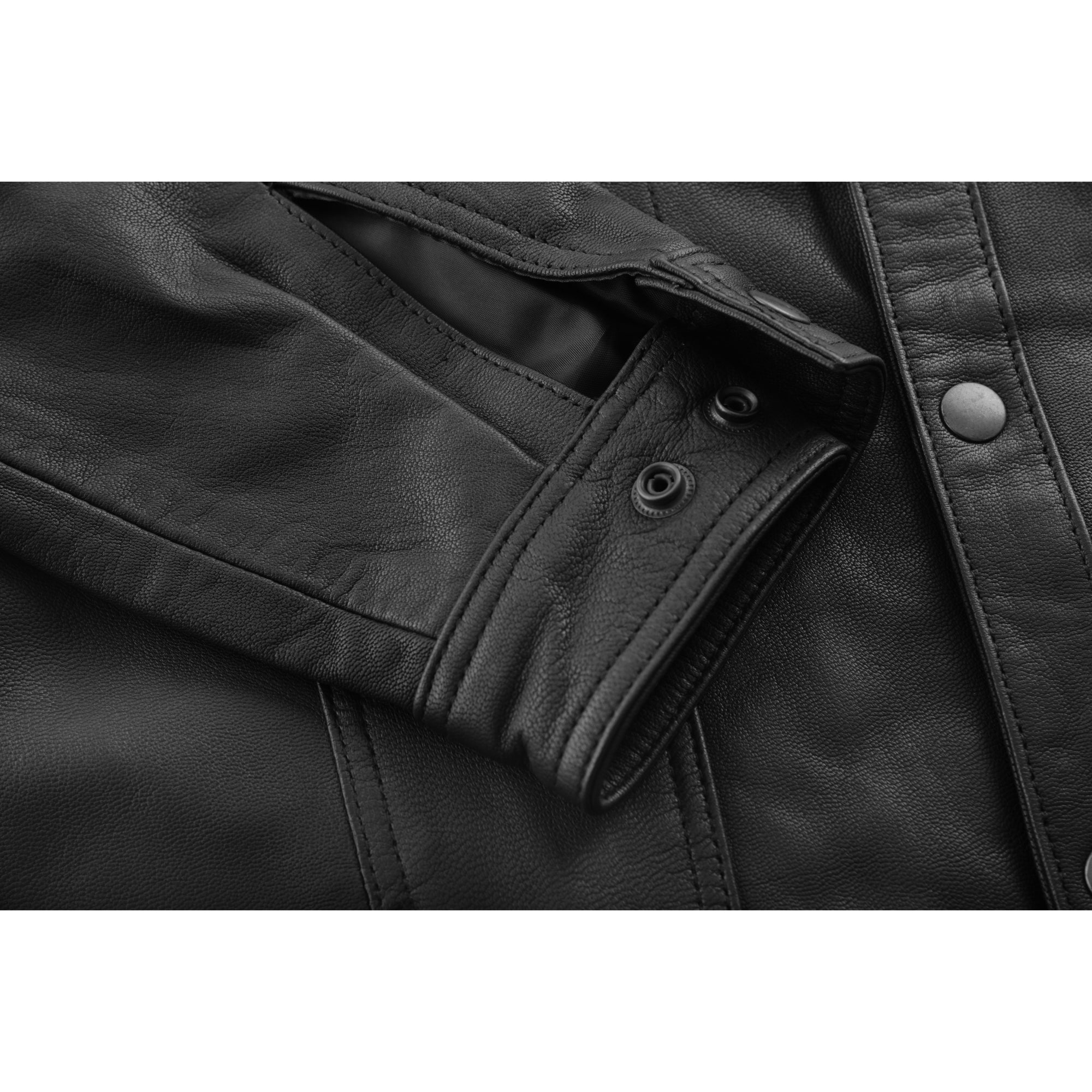 Midnight™ Men's Black Leather Motorcycle Shirt