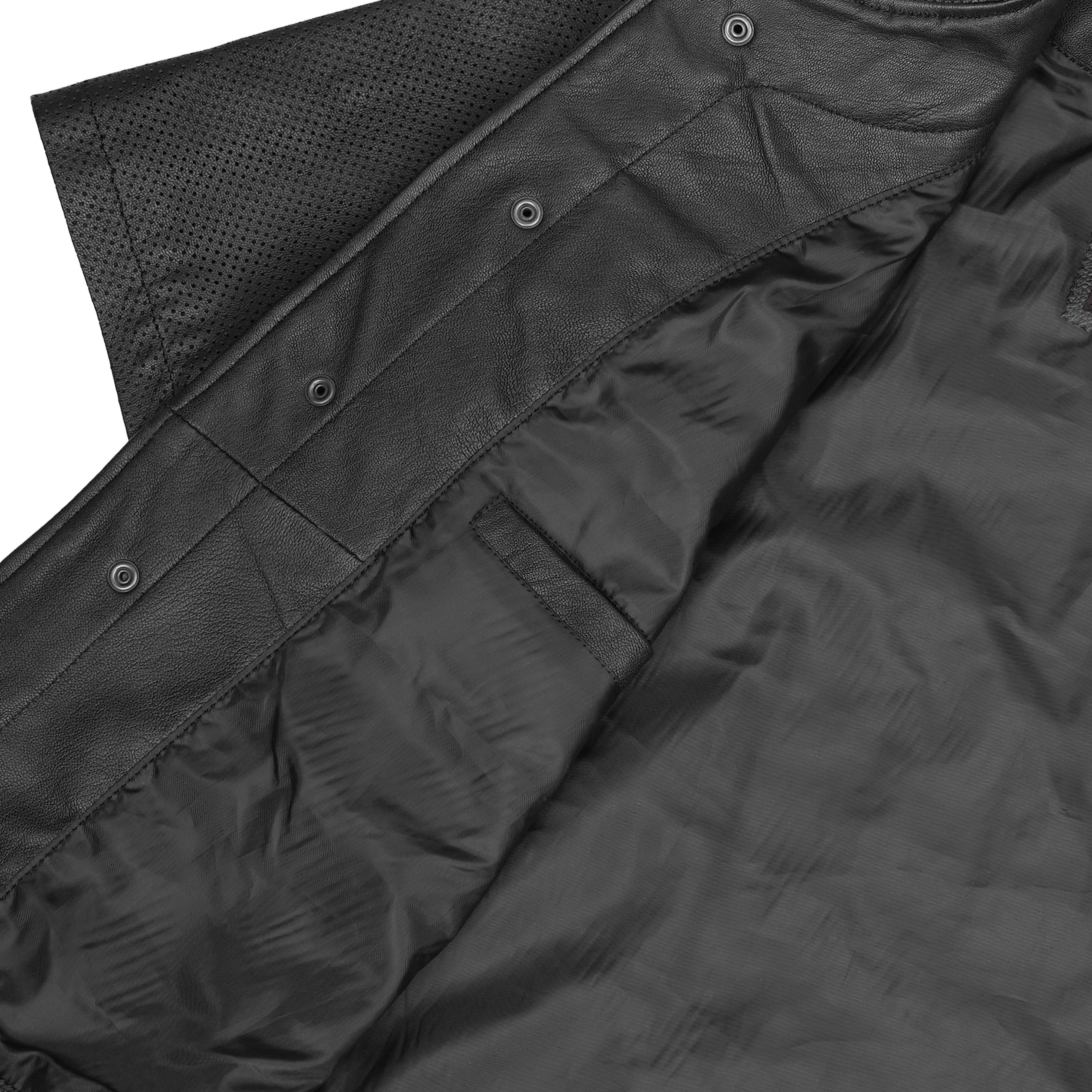 Jeter Men's  Leather  Motorcycle Shirt - Black