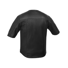Jeter Men's  Leather  Motorcycle Shirt - Black